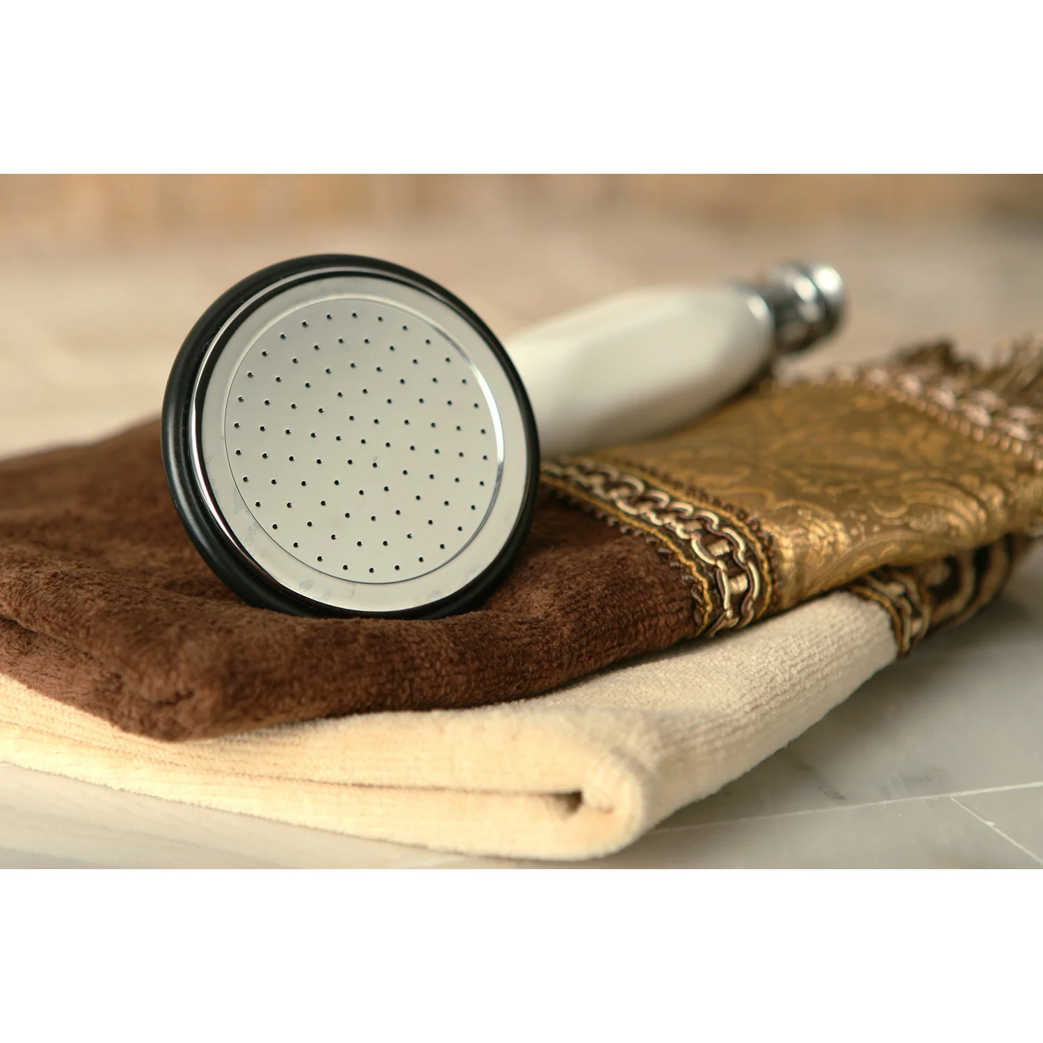 Kingston Heirloom ABT1020-1 - Vintage Single Function Round Hand Shower, Polished Chrome - Image 2