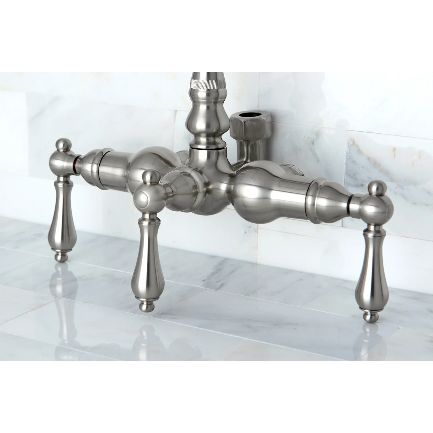 Kingston Heirloom ABT200-8 - Vintage Gooseneck Tub Faucet Body, Brushed Nickel - Image 3
