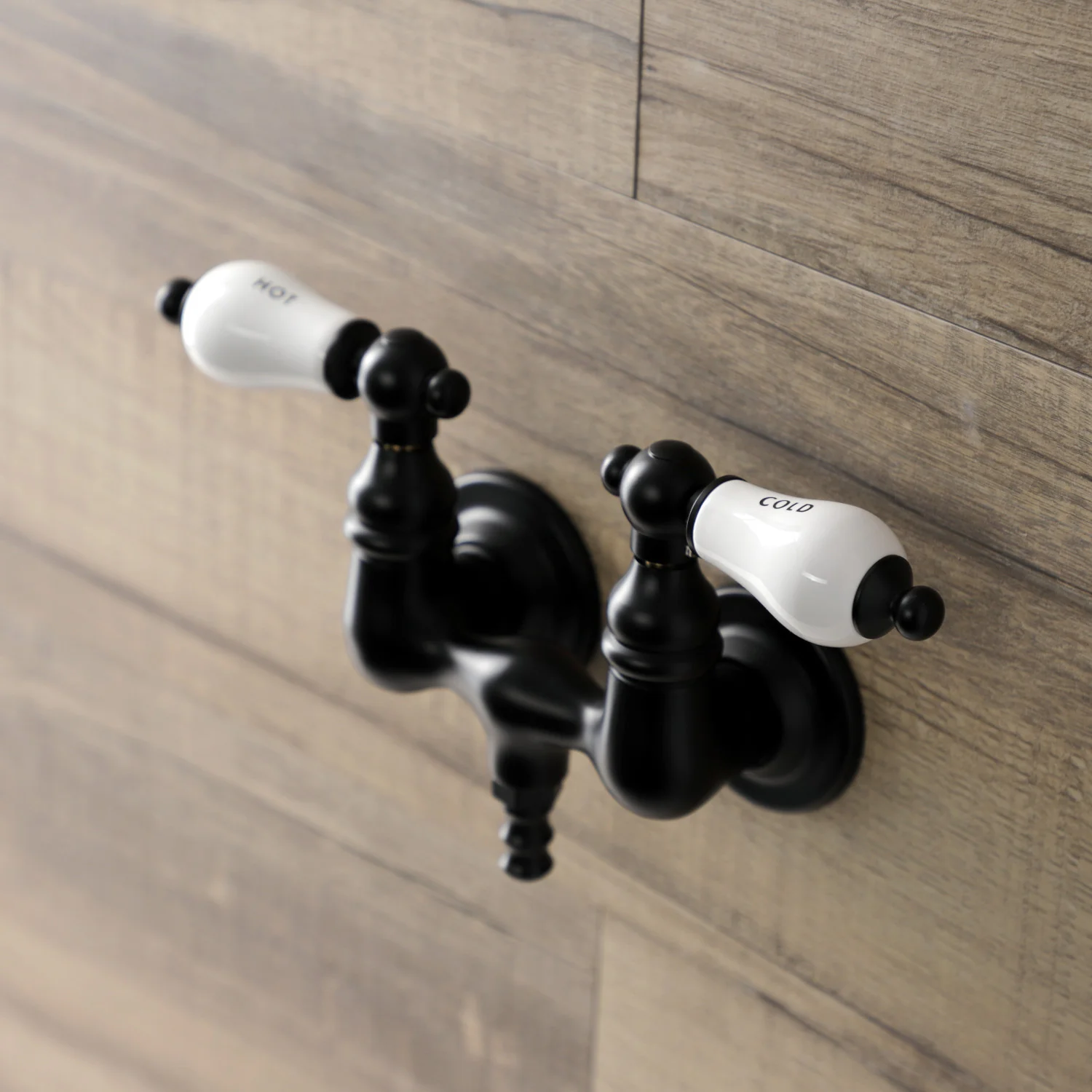 Kingston Heirloom AE33T0 - Aqua Vintage Two-Handle 2-Hole Tub Wall Mount Clawfoot Tub Faucet, Matte Black - Image 2
