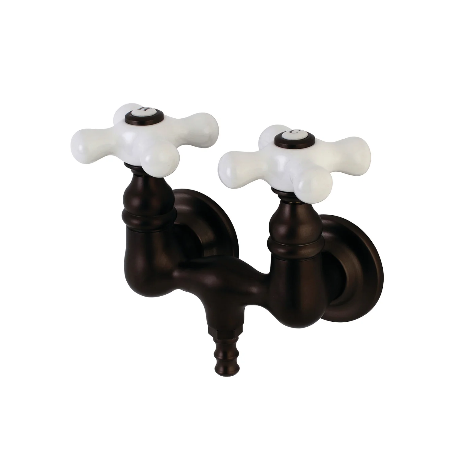 Kingston Heirloom AE39T5 - Aqua Vintage Two-Handle 2-Hole Tub Wall Mount Clawfoot Tub Faucet, Oil Rubbed Bronze