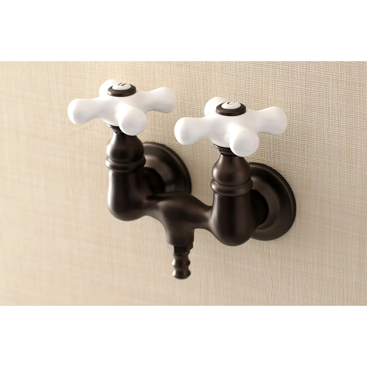 Kingston Heirloom AE39T5 - Aqua Vintage Two-Handle 2-Hole Tub Wall Mount Clawfoot Tub Faucet, Oil Rubbed Bronze - Image 2