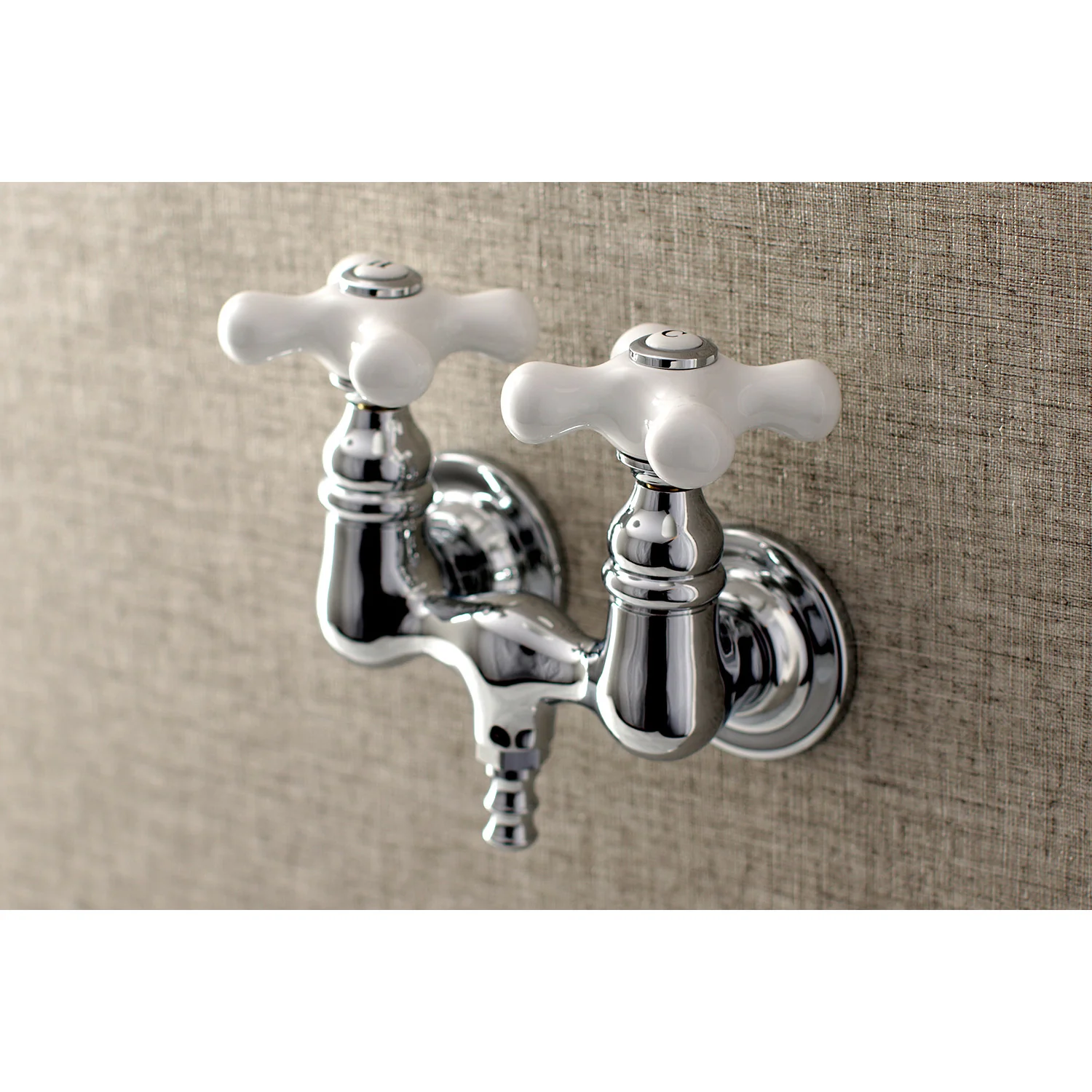 Kingston Heirloom AE40T1 - Aqua Vintage Two-Handle 2-Hole Tub Wall Mount Clawfoot Tub Faucet, Polished Chrome - Image 2