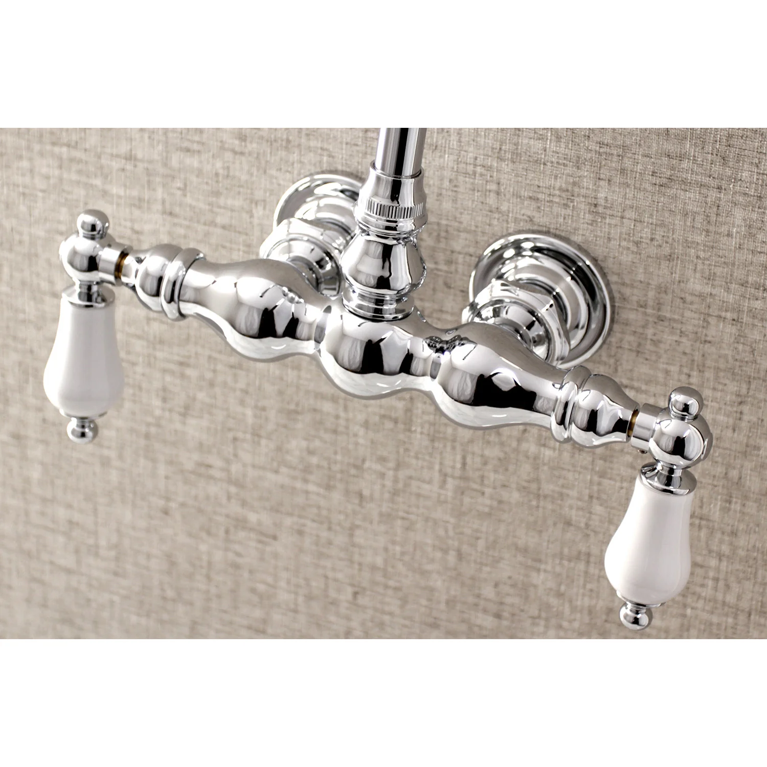 Kingston Heirloom AE6T1 - Aqua Vintage Two-Handle 2-Hole Tub Wall Mount Clawfoot Tub Faucet, Polished Chrome - Image 3