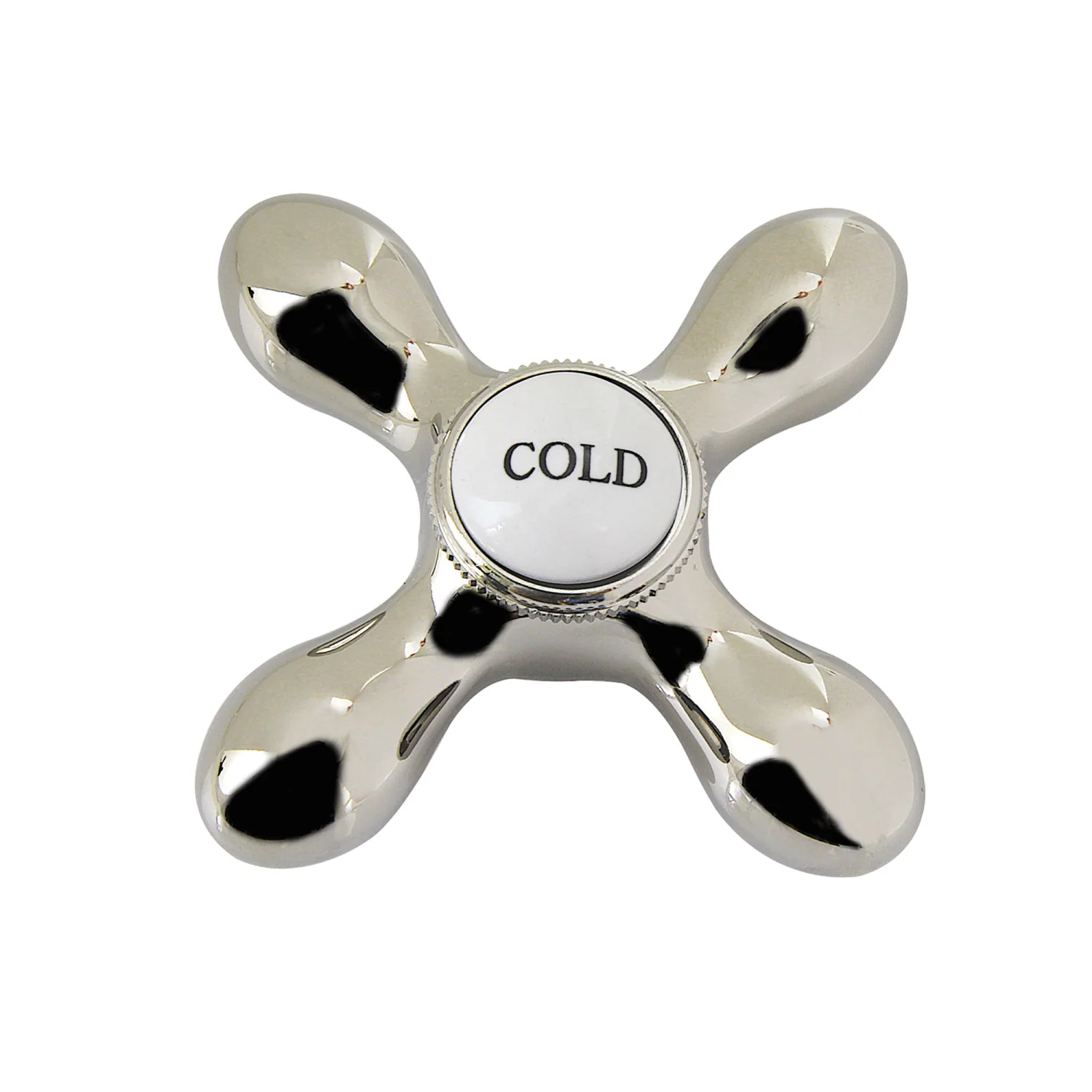 Kingston Aqua Vintage AEMX6C Brass Cross Handle (Cold Side), Polished Nickel