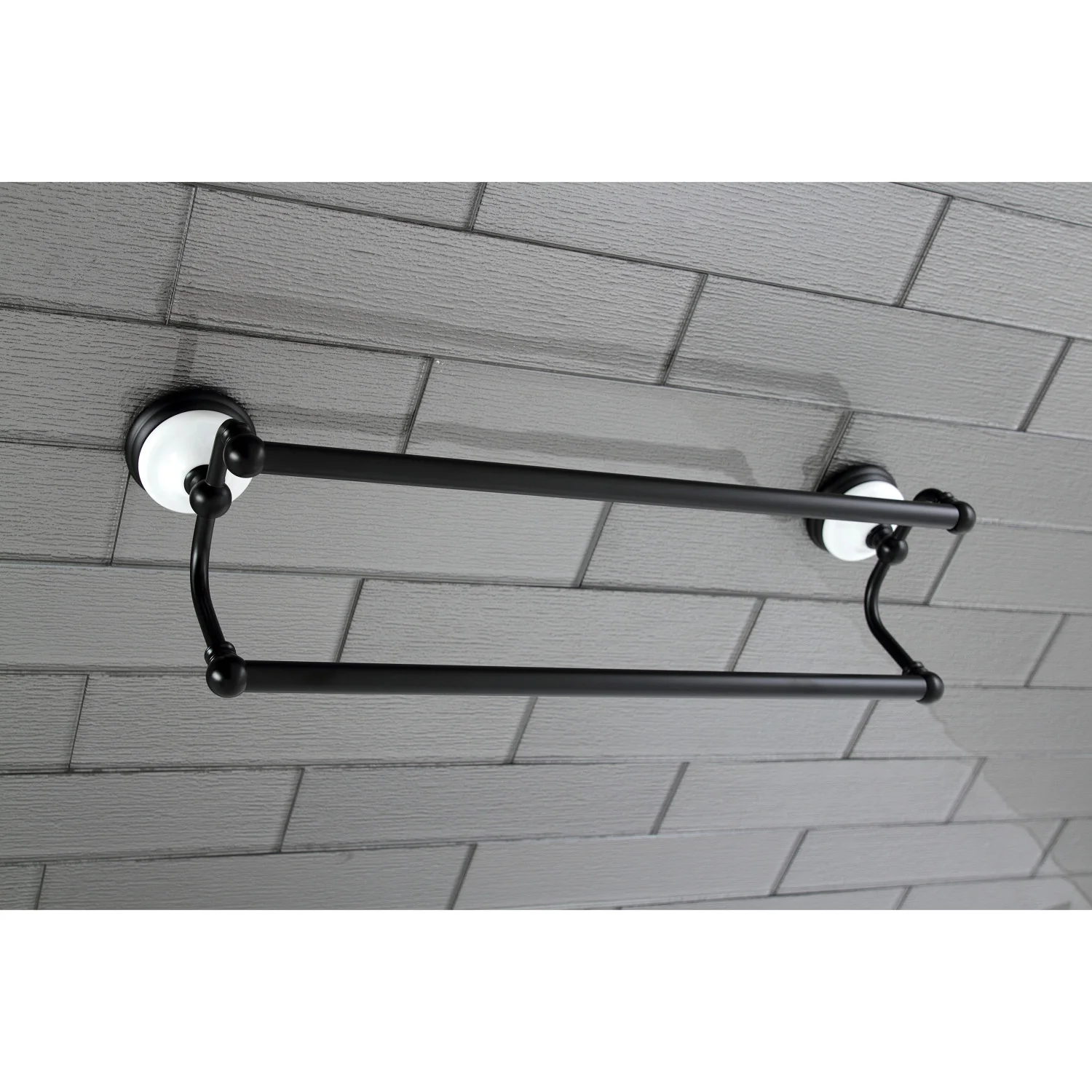 Kingston Heirloom BA11318MB - Vintage 18-Inch Double Towel Bar, Matte Black - Image 2