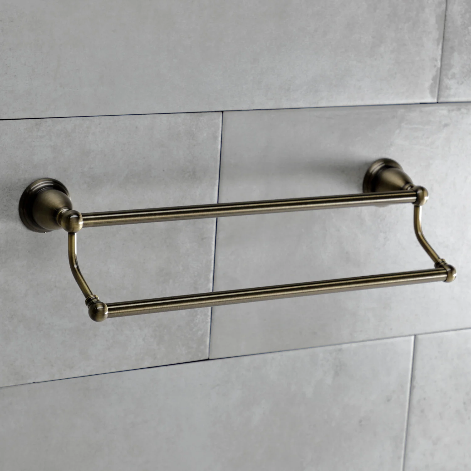 Kingston Heirloom BA175318AB - Heritage 18-Inch Double Towel Bar, Antique Brass - Image 2