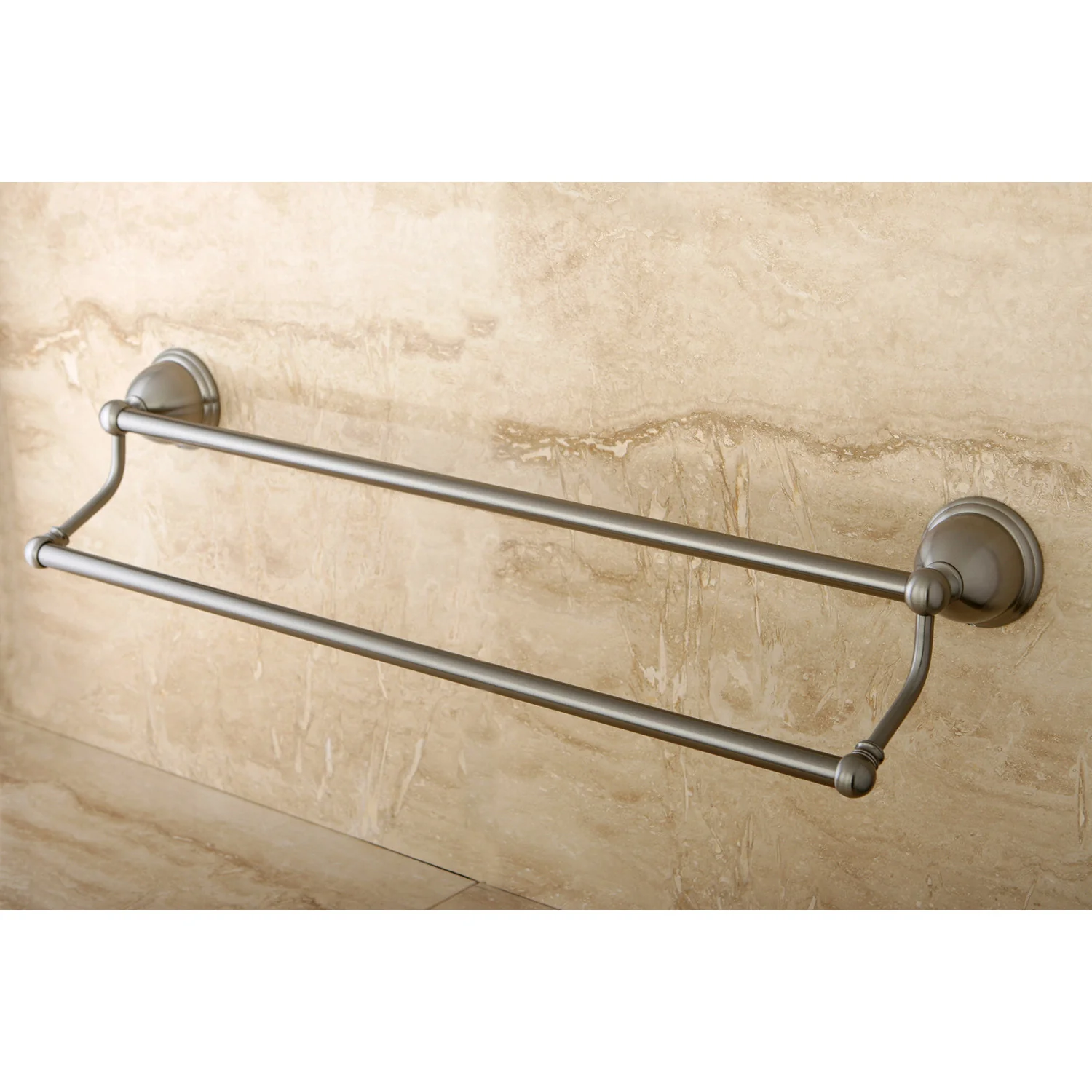 Kingston Heirloom BA3963SN - Restoration 24-Inch Double Towel Bar, Brushed Nickel - Image 2