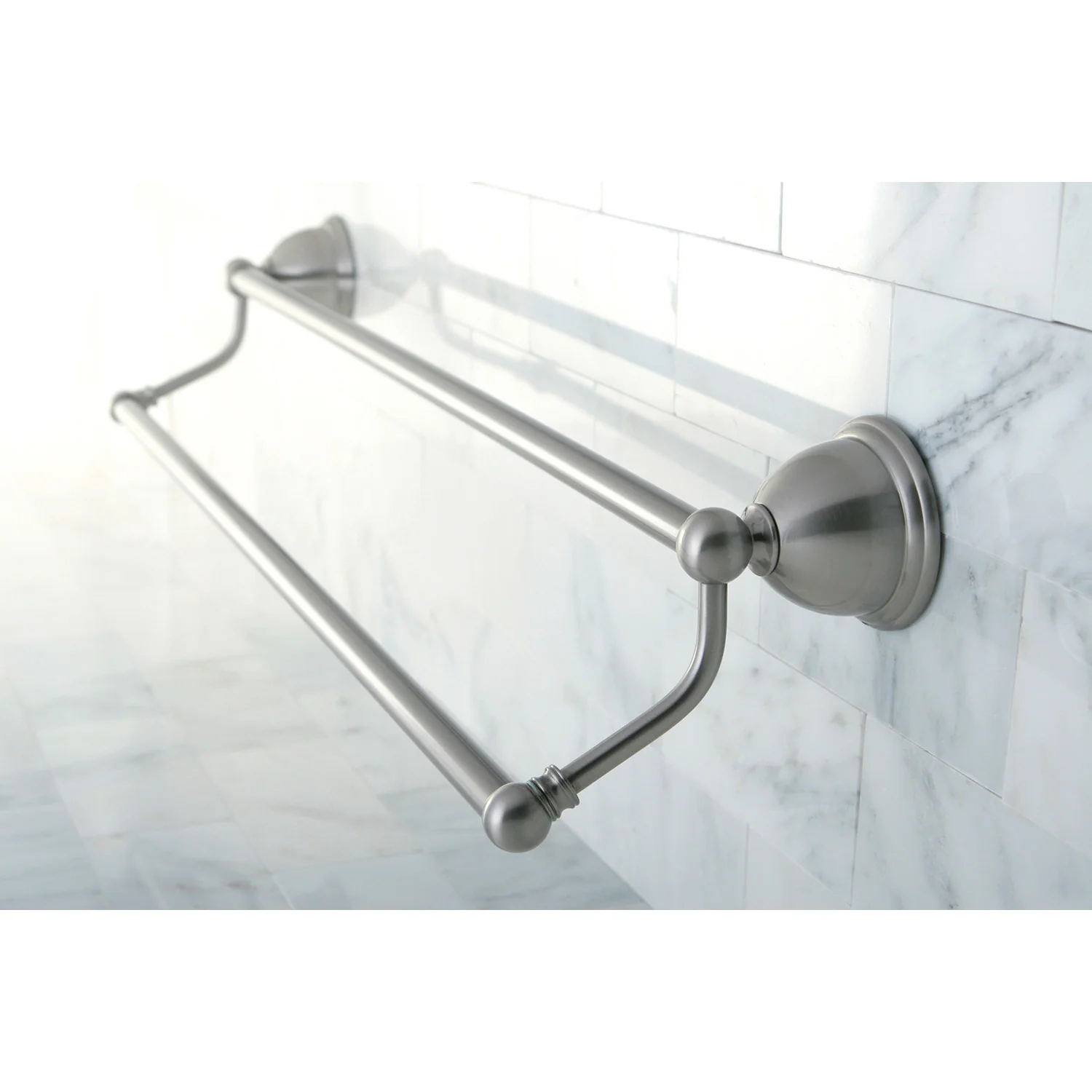 Kingston Heirloom BA3963SN - Restoration 24-Inch Double Towel Bar, Brushed Nickel - Image 3