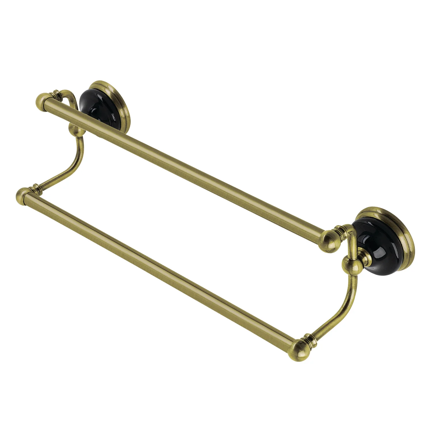 Kingston Heirloom BA91318AB - Water Onyx 18-Inch Double Towel Bar, Antique Brass