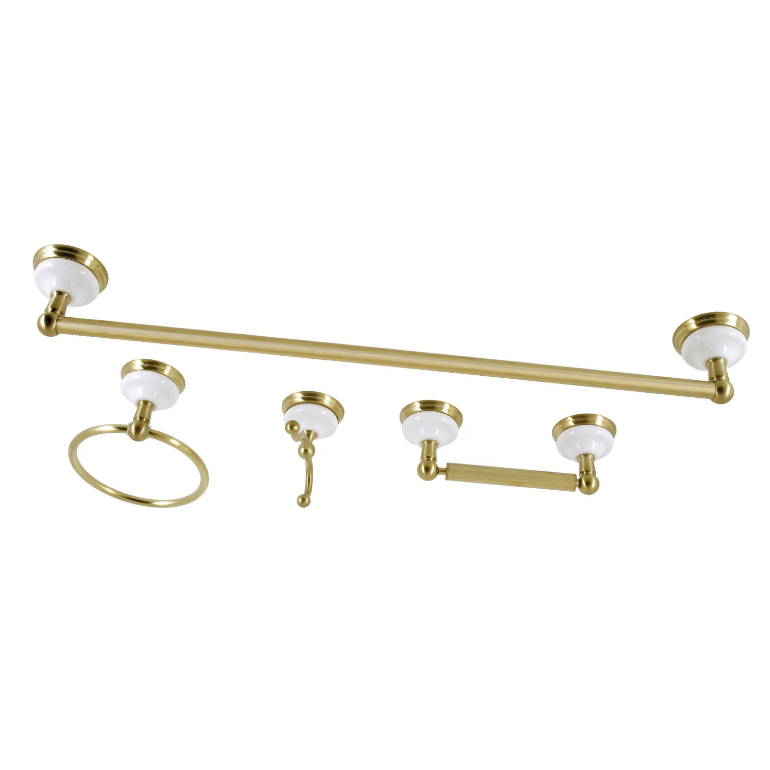 Kingston Heirloom BAK1111478BB - Victorian 4-Piece 24-Inch Towel Bar Bathroom Accessory Set, Brushed Brass