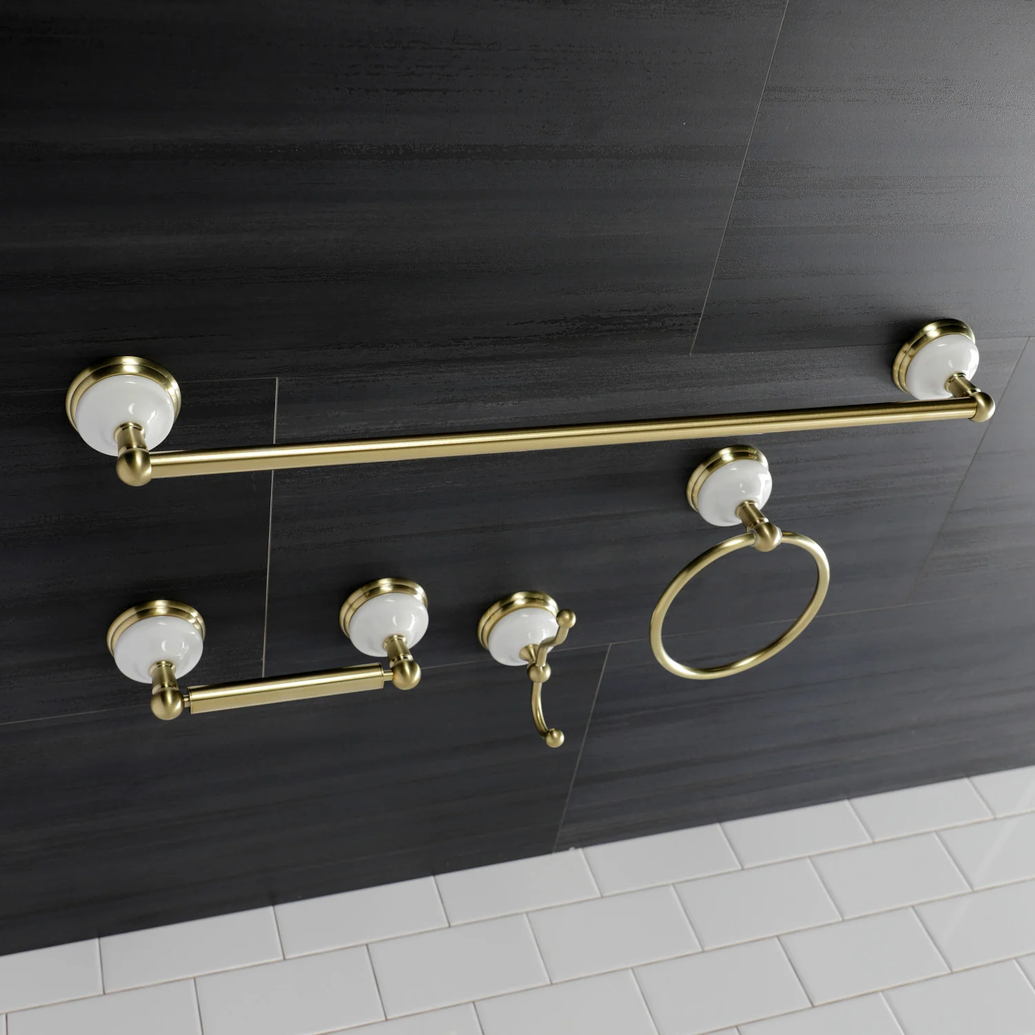 Kingston Heirloom BAK1111478BB - Victorian 4-Piece 24-Inch Towel Bar Bathroom Accessory Set, Brushed Brass - Image 2