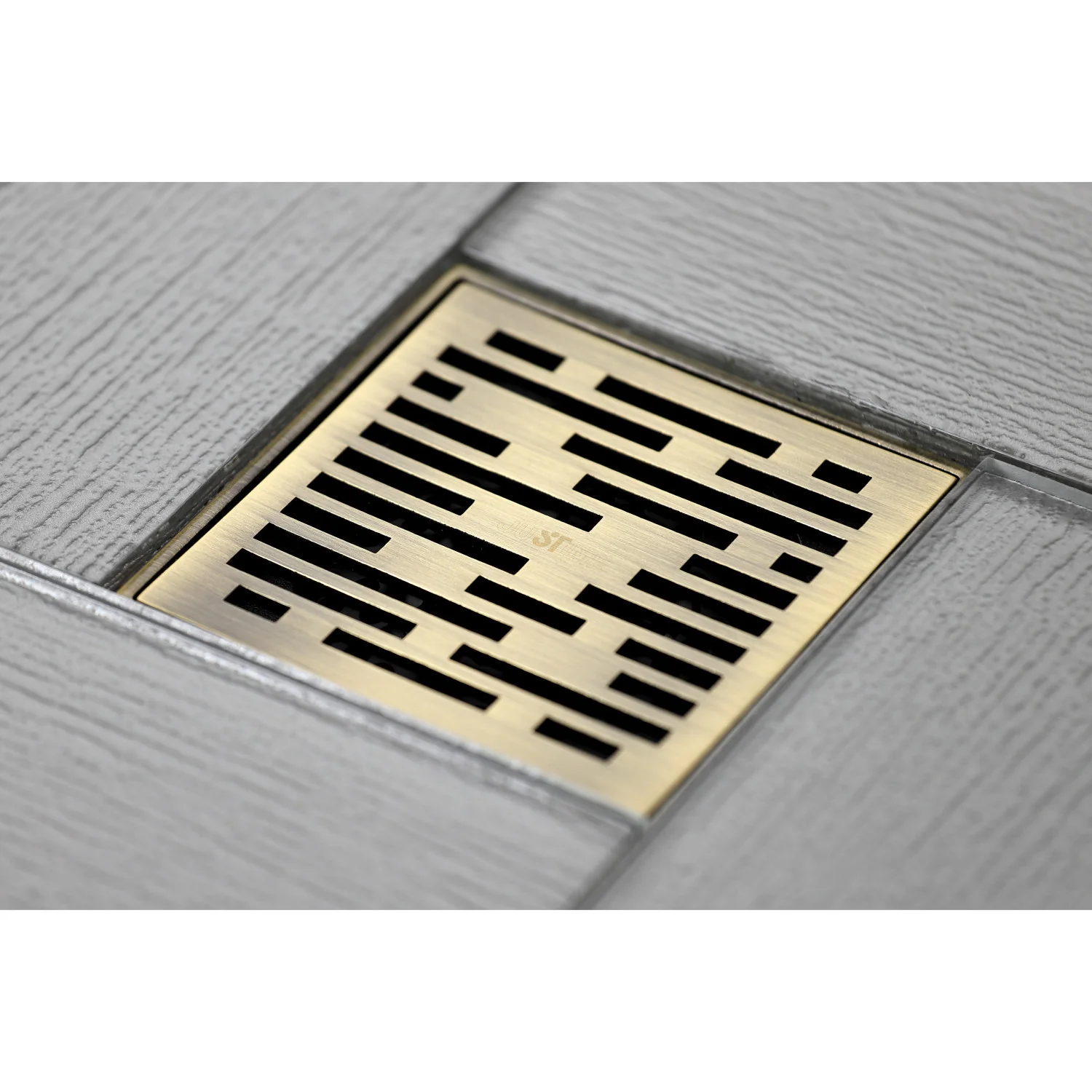 Kingston Watercourse BSF6310AB 4-Inch Brass Square Grid Shower Drain with Hair Strainer, Antique Brass - Image 3