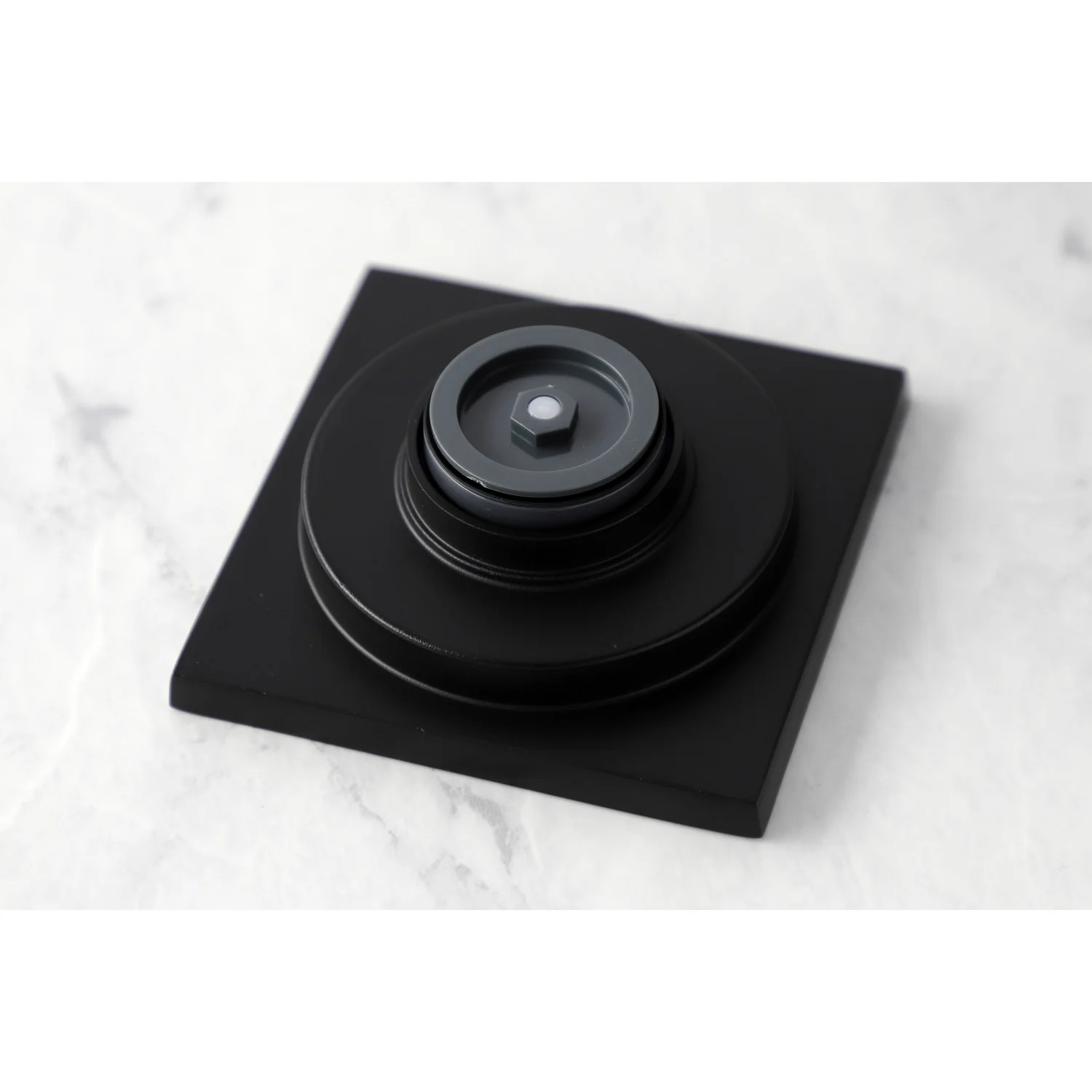 Kingston Watercourse BSF6310MB 4-Inch Brass Square Grid Shower Drain with Hair Strainer, Matte Black - Image 2