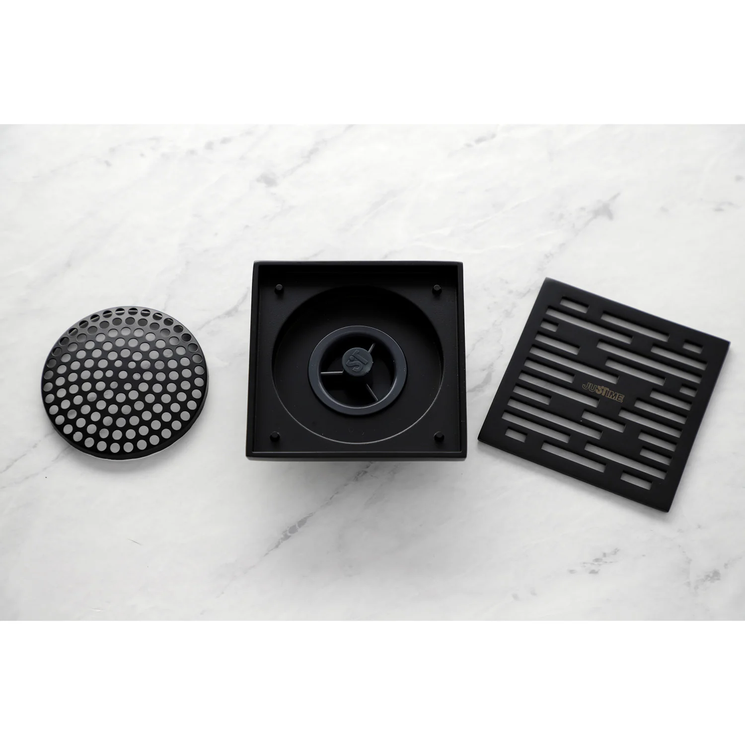 Kingston Watercourse BSF6310MB 4-Inch Brass Square Grid Shower Drain with Hair Strainer, Matte Black - Image 3