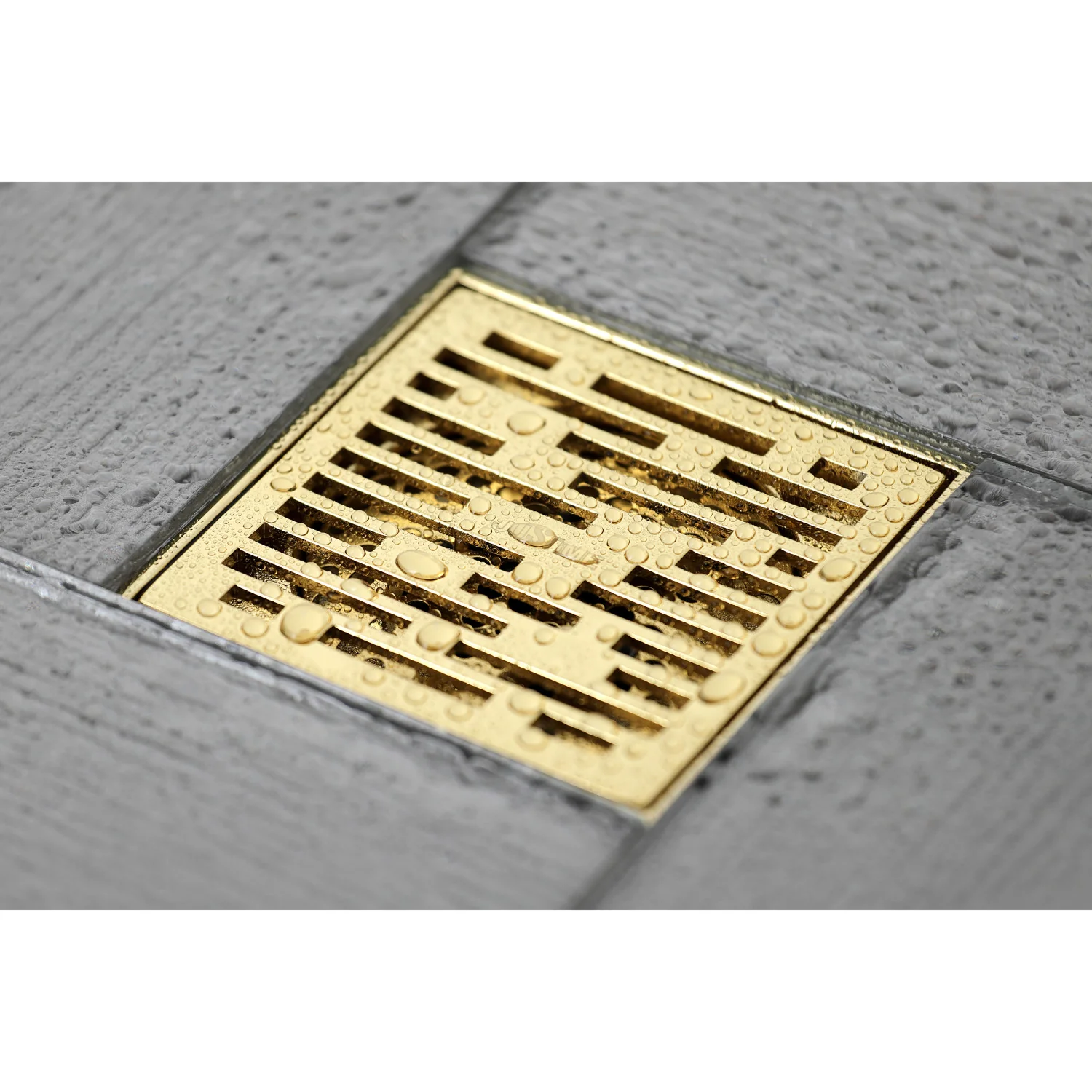 Kingston Watercourse BSF6310PB 4-Inch Brass Square Grid Shower Drain with Hair Strainer, Polished Brass - Image 2
