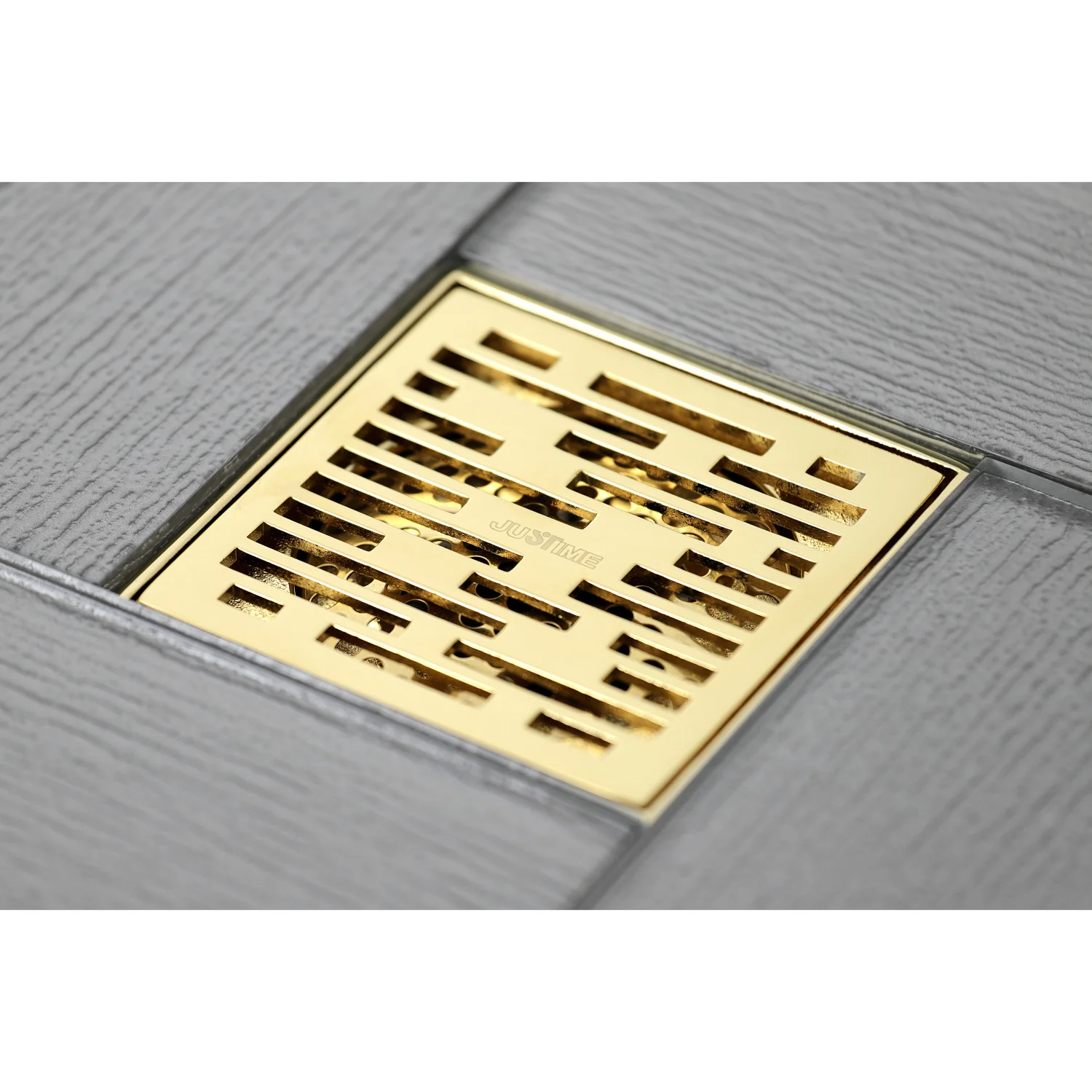 Kingston Watercourse BSF6310PB 4-Inch Brass Square Grid Shower Drain with Hair Strainer, Polished Brass - Image 3