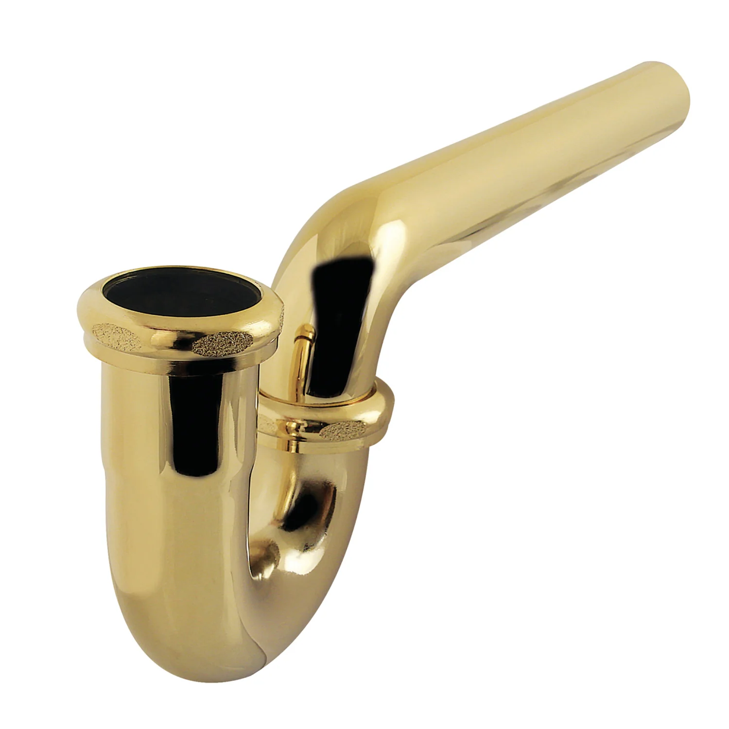 Kingston Made To Match CC1242 1-1/4 (or 1-1/2) x 1-1/2 Inch Decor P-Trap without Flange, 13-1/16 Inch Length, 18 Gauge, Polished Brass