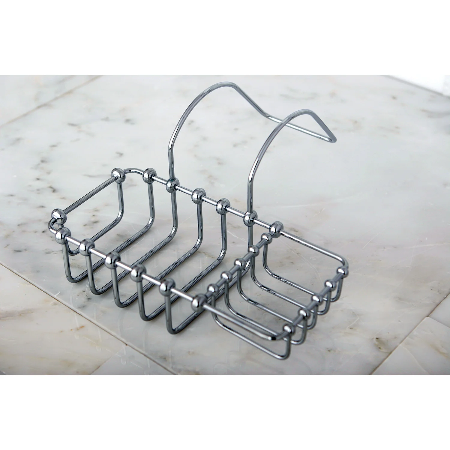 Kingston Heirloom CC2161 - Vintage 8-3/8 Inch Clawfoot Tub Hanging Soap and Sponge Holder, Polished Chrome - Image 3