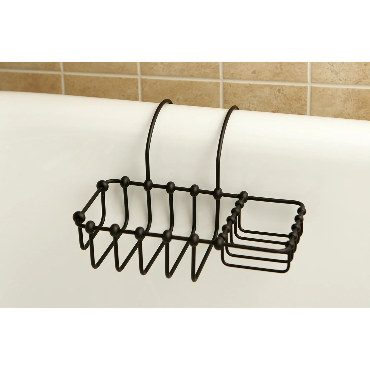 Kingston Heirloom CC2165 - Vintage 8-3/8 Inch Clawfoot Tub Hanging Soap and Sponge Holder, Oil Rubbed Bronze - Image 2