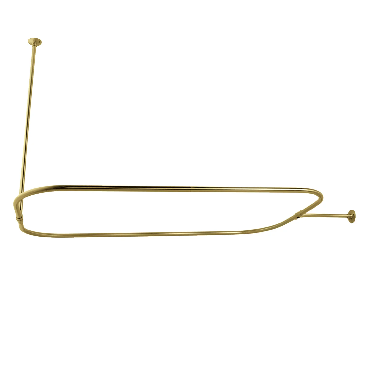 Kingston Heirloom CC3157 - Vintage 44.5-Inch Rectangular Shower Curtain Rod, 18 Gauge, Brushed Brass