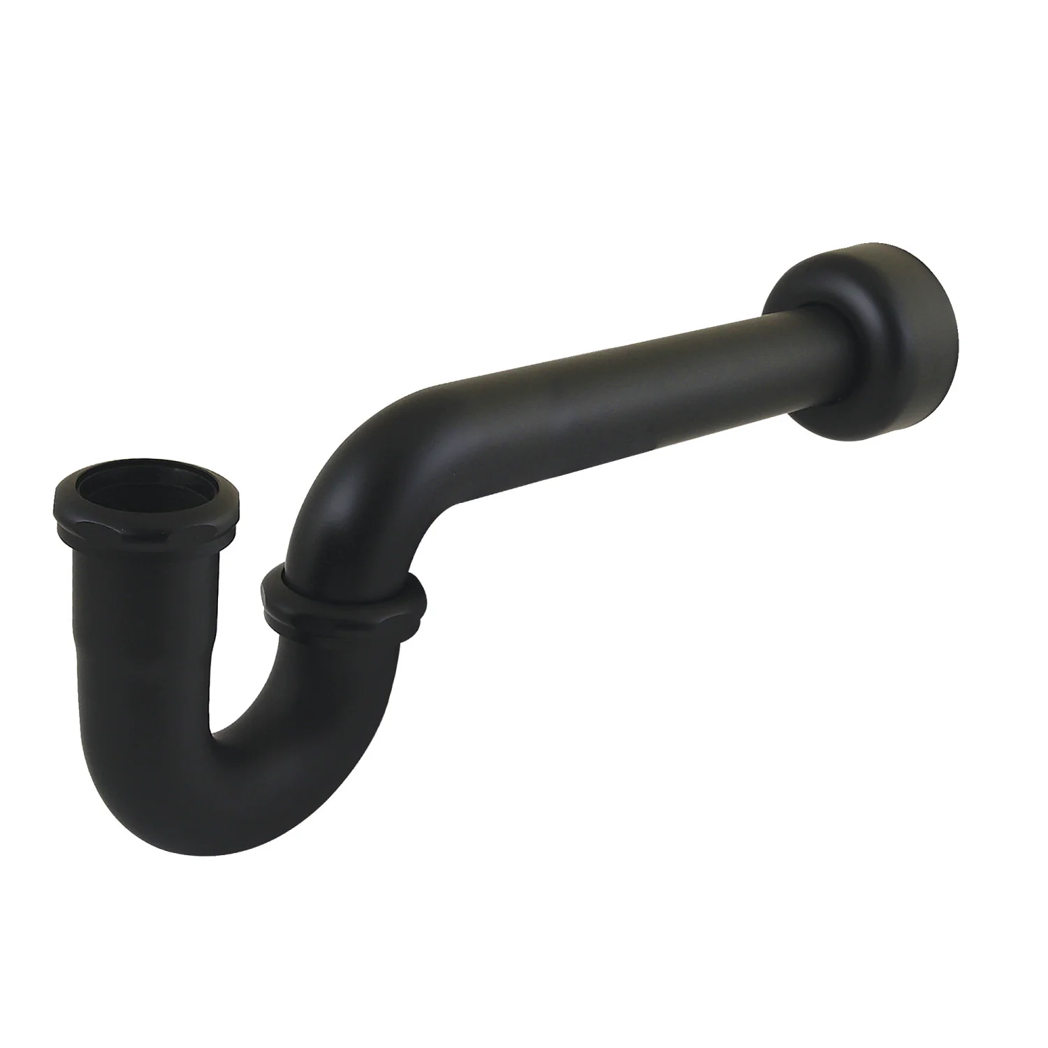 Kingston Trimscape CC4120MB 1-1/2 Inch Decor P-Trap with High Box Flange, 13-1/16 Inch Length, 18 Gauge, Matte Black