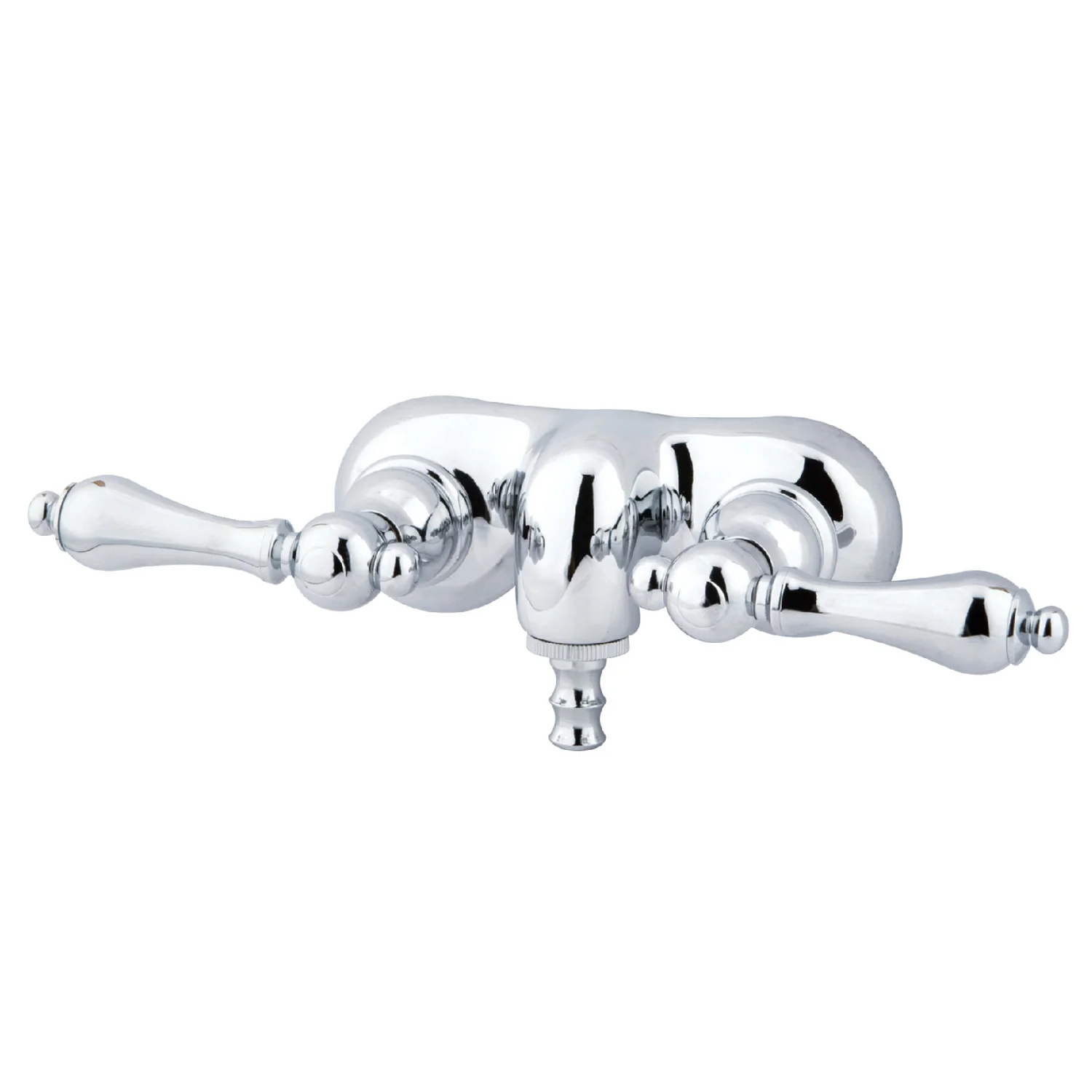 Kingston Heirloom CC42T1 - Vintage Two-Handle 2-Hole Tub Wall Mount Clawfoot Tub Faucet, Polished Chrome