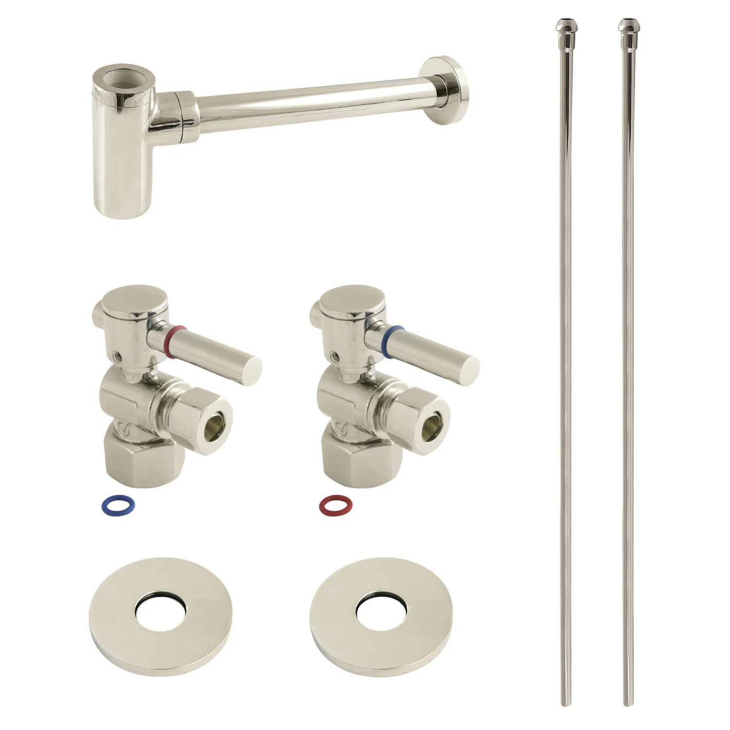 Kingston Sona CC43106DLLKB40 - Trimscape Modern Plumbing Sink Trim Kit with Bottle Trap, Polished Nickel