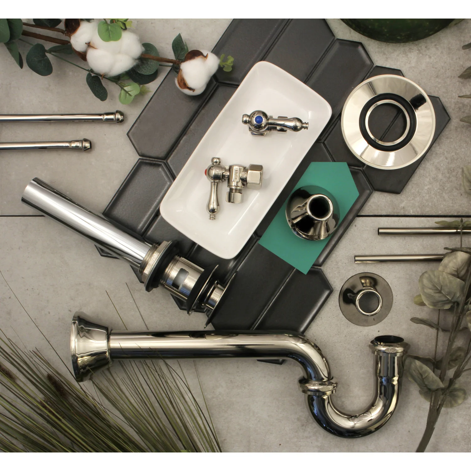 Kingston Heirloom CC43106VOKB30 - Trimscape Traditional Plumbing Sink Trim Kit with P-Trap and Overflow Drain, Polished Nickel - Image 3