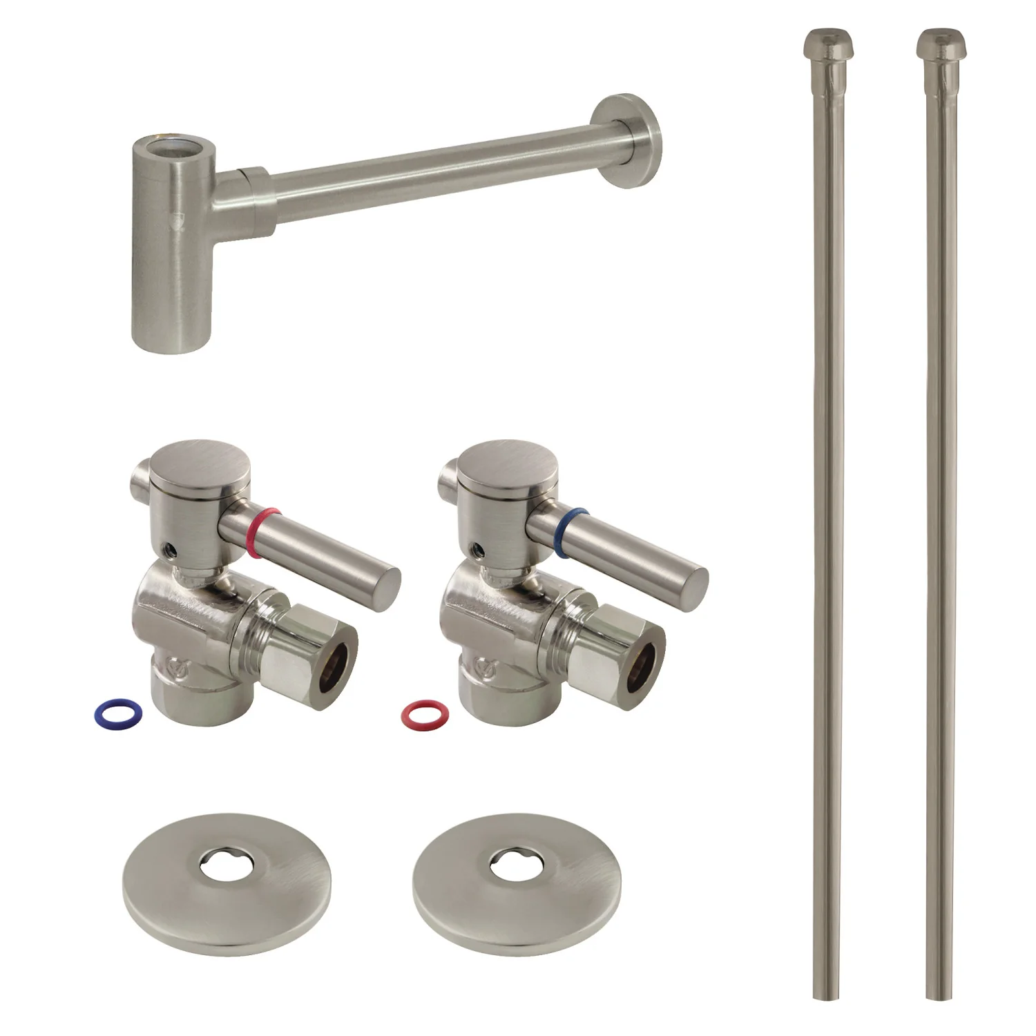 Kingston Sona CC43208DLLKB30 - Trimscape Modern Plumbing Sink Trim Kit with Bottle Trap, Brushed Nickel
