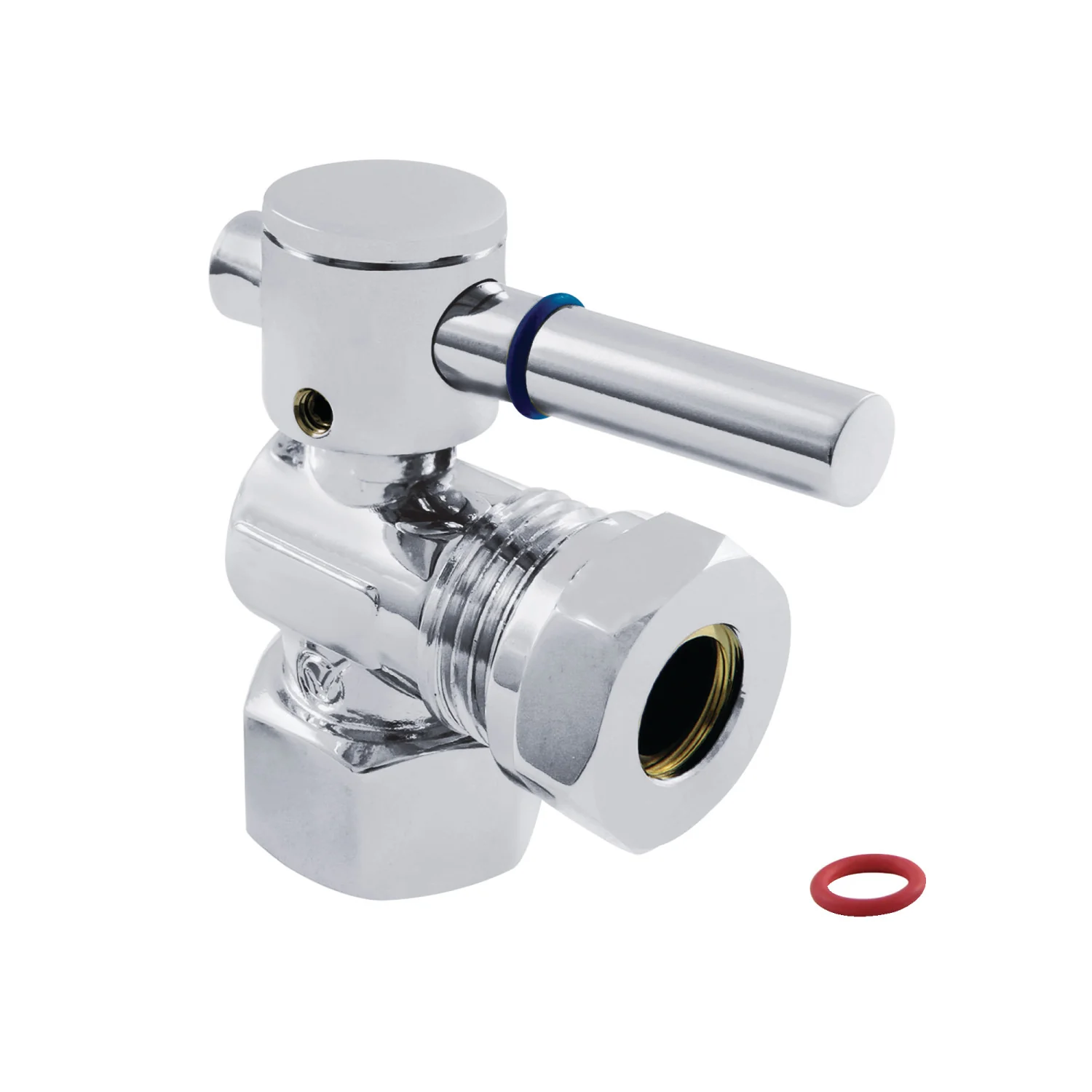 Kingston Sona CC44101DL - Concord 1/2-Inch FIP x 1/2-Inch or 7/16-Inch Slip Joint Quarter-Turn Angle Shut-Off Valve, Polished Chrome