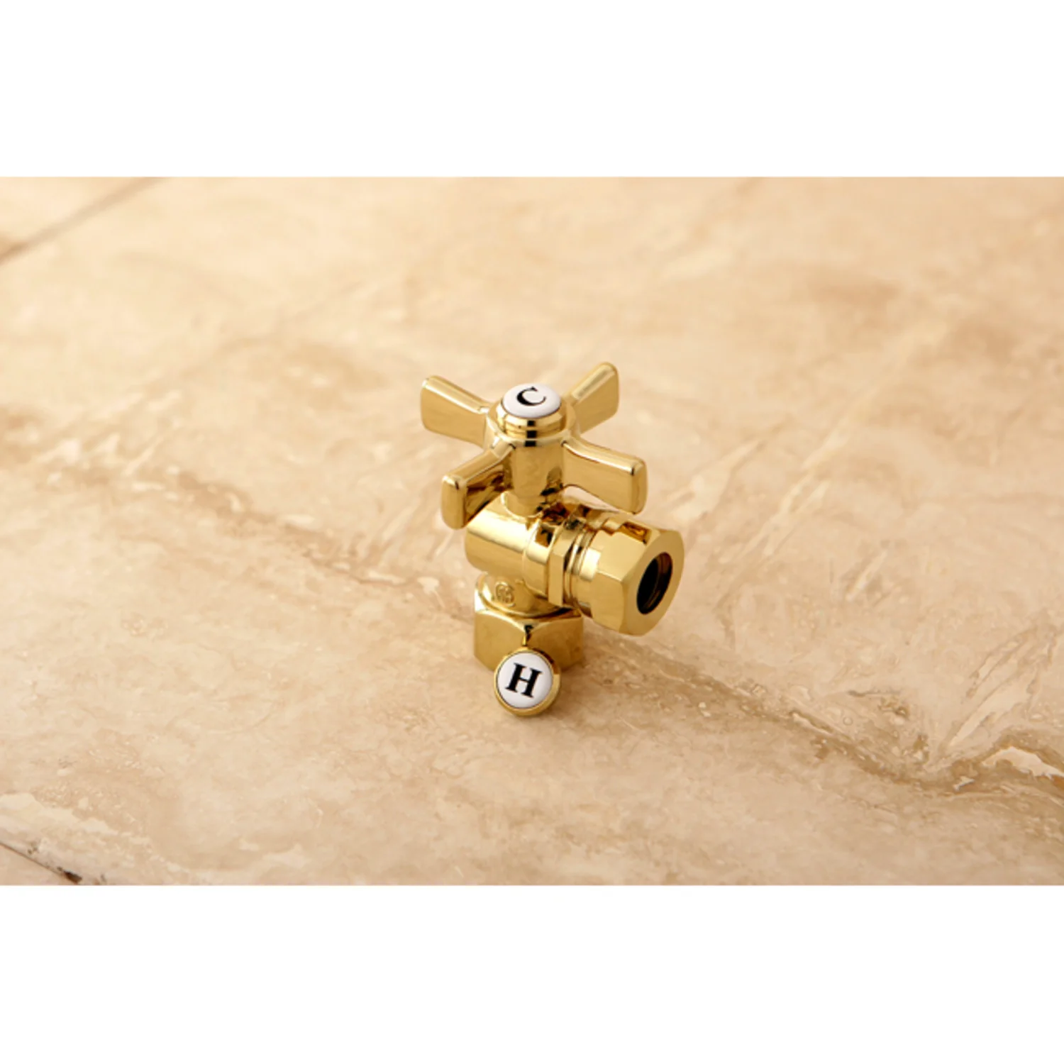 Kingston Tulare CC44102ZX - Millennium 1/2-Inch FIP x 1/2-Inch or 7/16-Inch Slip Joint Quarter-Turn Angle Shut-Off Valve, Polished Brass - Image 2