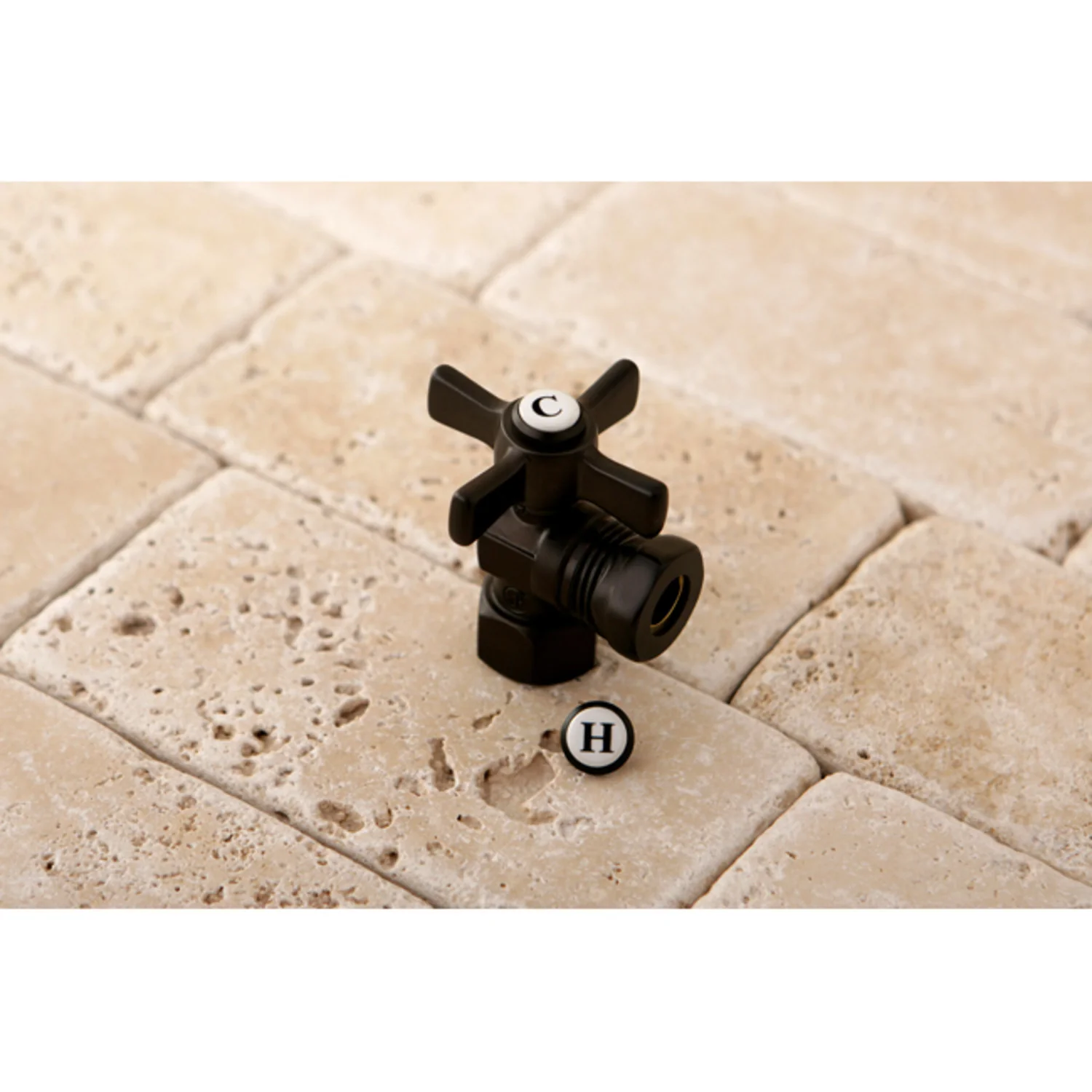 Kingston Tulare CC44105ZX - Millennium 1/2-Inch FIP x 1/2-Inch or 7/16-Inch Slip Joint Quarter-Turn Angle Shut-Off Valve, Oil Rubbed Bronze - Image 2