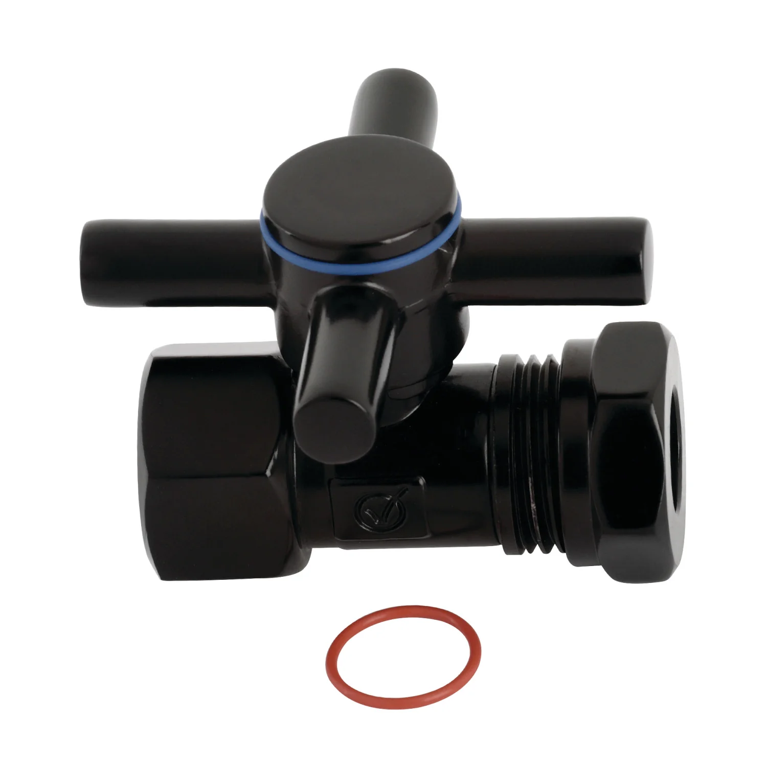 Kingston Sona CC44150DX - Concord 1/2-Inch FIP x 1/2-Inch or 7/16-Inch Slip Joint Quarter-Turn Straight Shut-Off Valve, Matte Black