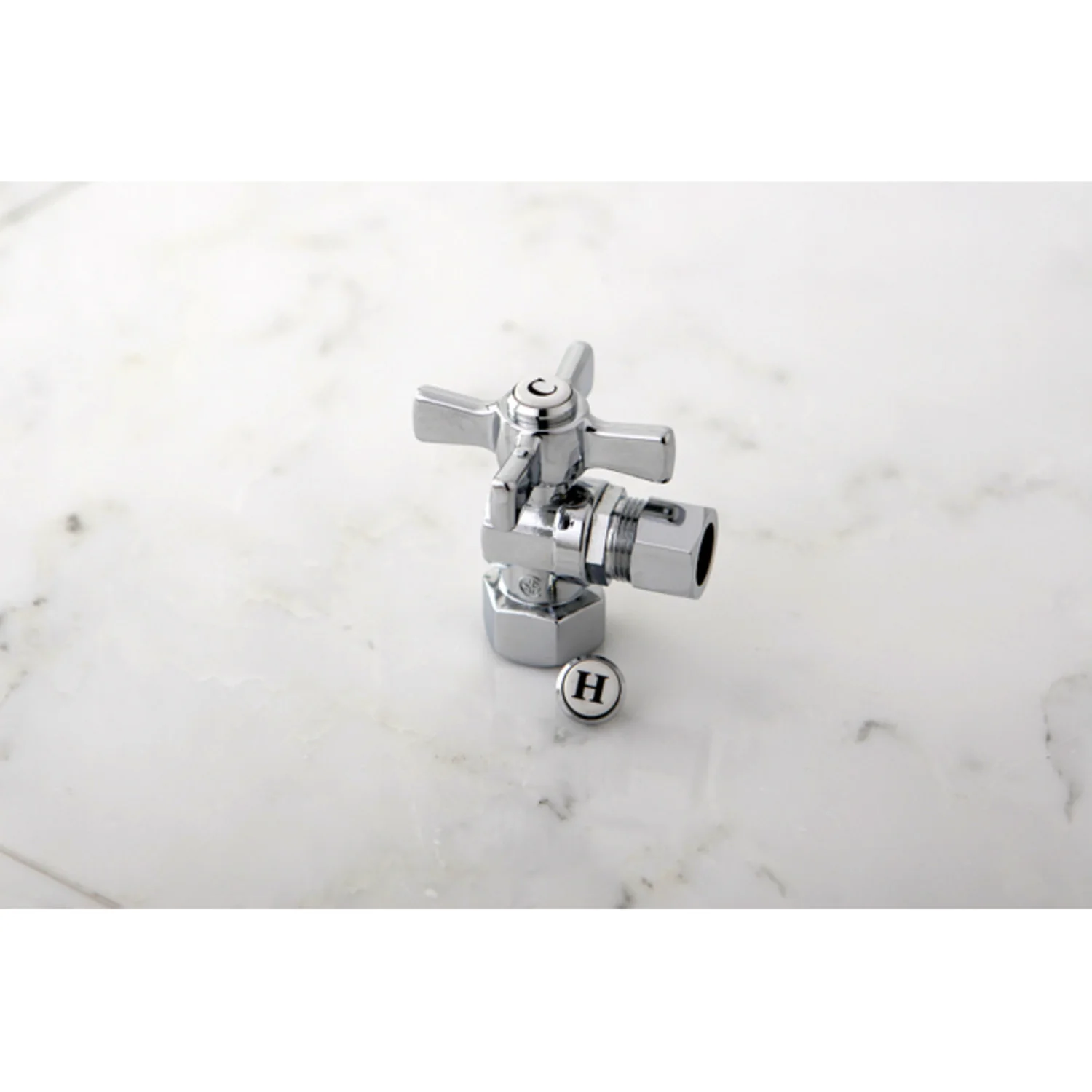 Kingston Tulare CC44401ZX - Millennium 1/2-Inch FIP x 1/2-Inch O.D. Comp Quarter-Turn Angle Shut-Off Valve, Polished Chrome - Image 2