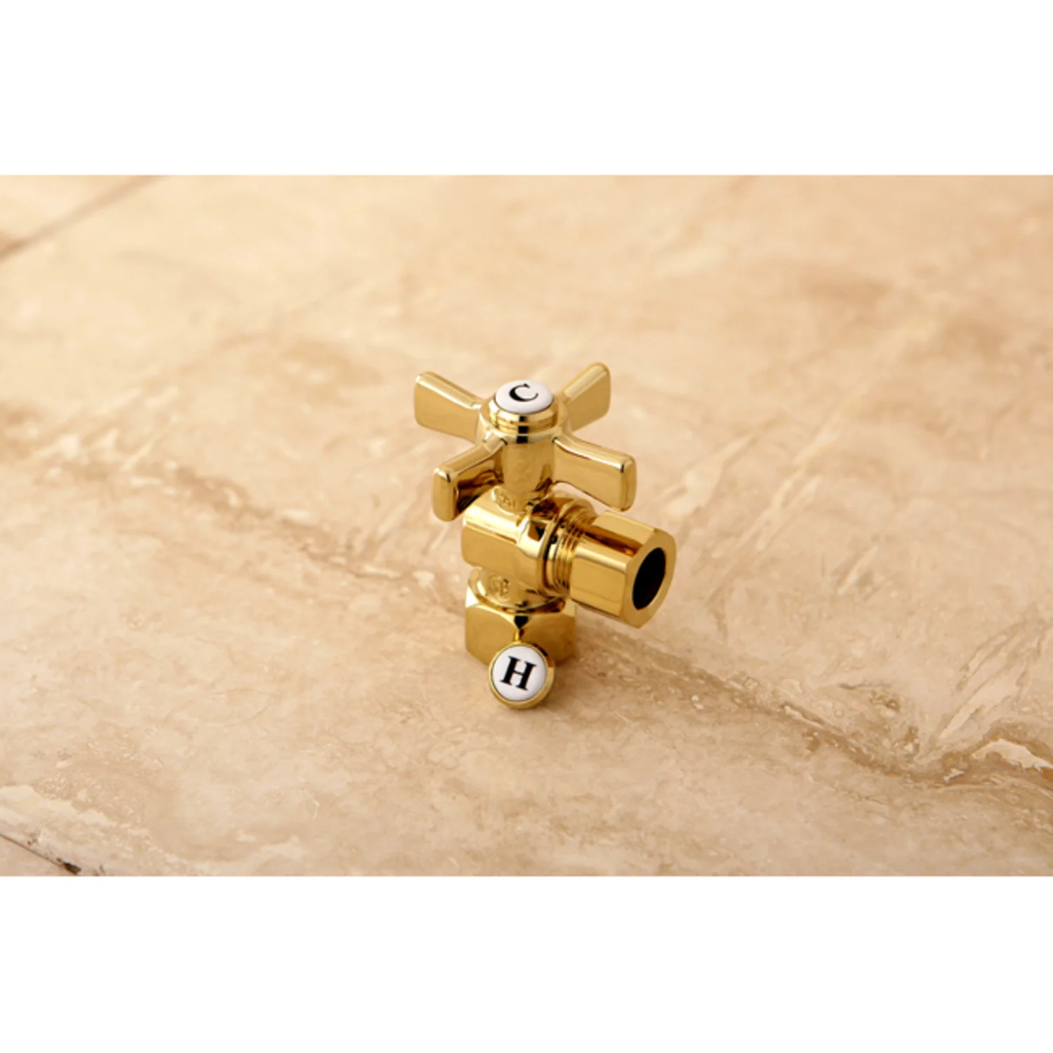 Kingston Tulare CC44402ZX - Millennium 1/2-Inch FIP x 1/2-Inch O.D. Comp Quarter-Turn Angle Shut-Off Valve, Polished Brass - Image 2