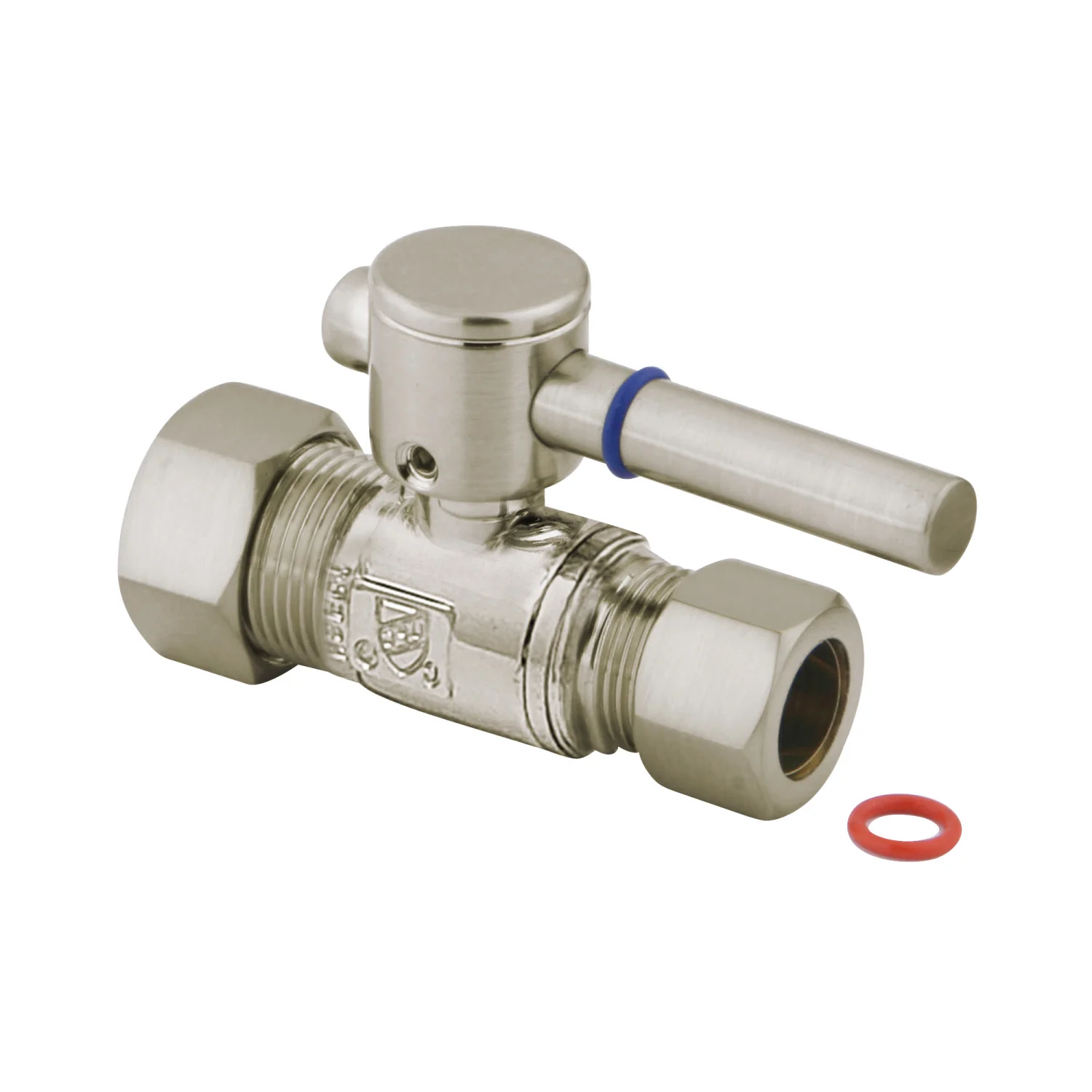 Kingston Sona CC44458DL - Concord 5/8-Inch O.D. Comp x 1/2-Inch O.D. Comp Quarter-Turn Straight Shut-Off Valve, Brushed Nickel