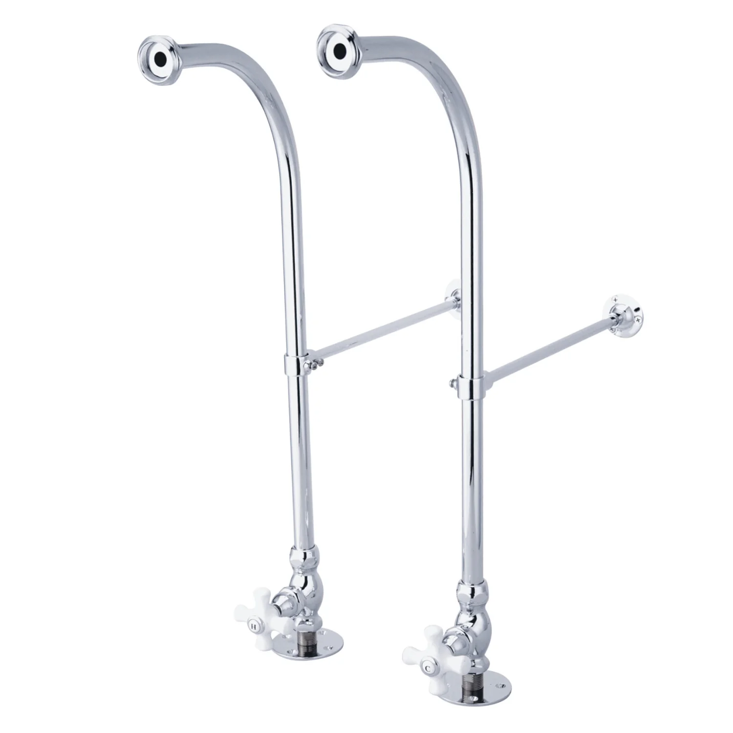 Kingston Vintage CC451CX Rigid Freestand Supplies with Stops and Cross Handles, Polished Chrome