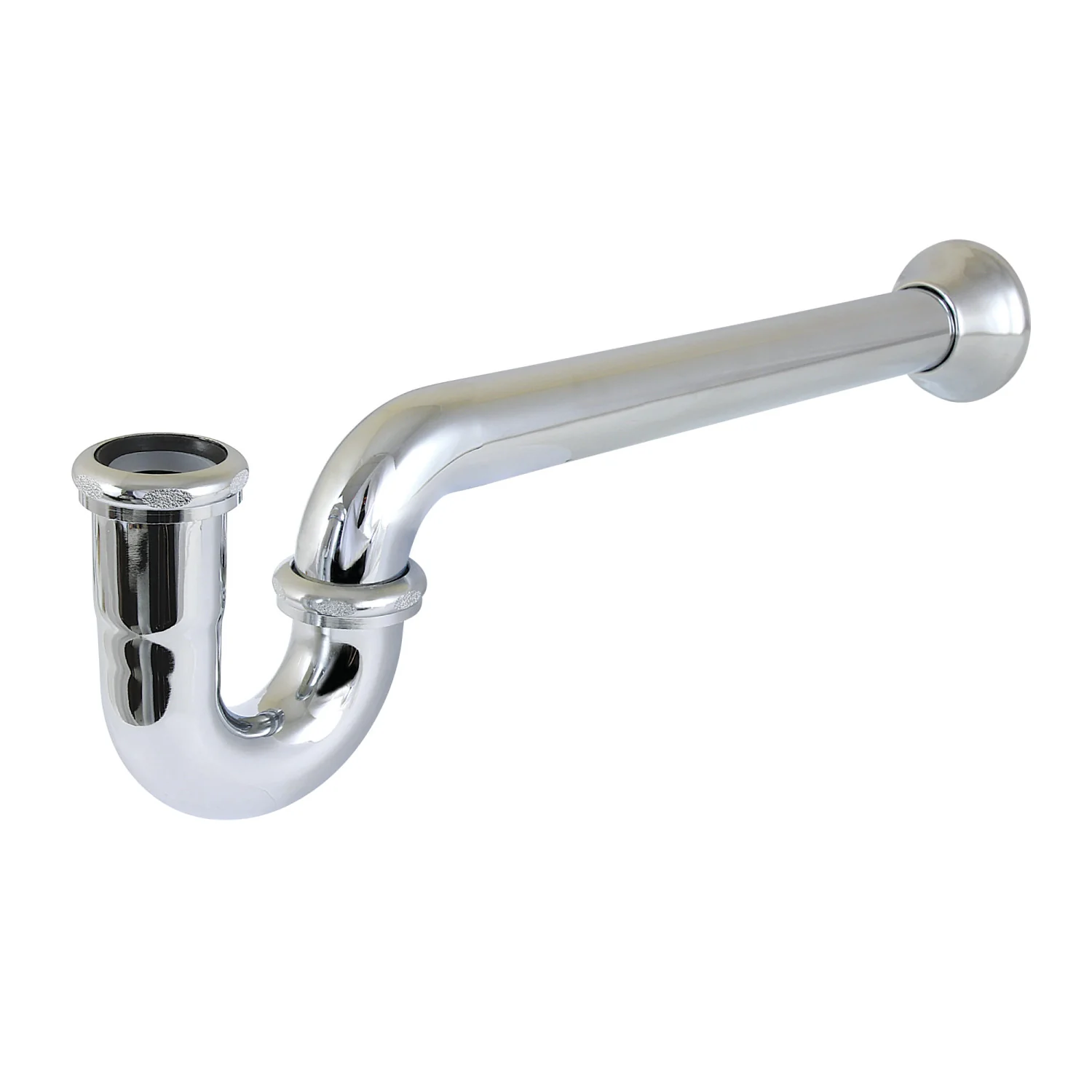 Kingston Vintage CC5121 1-1/2 Inch Decor P-Trap with Bell Flange, 19 Inch Length, 18 Gauge, Polished Chrome