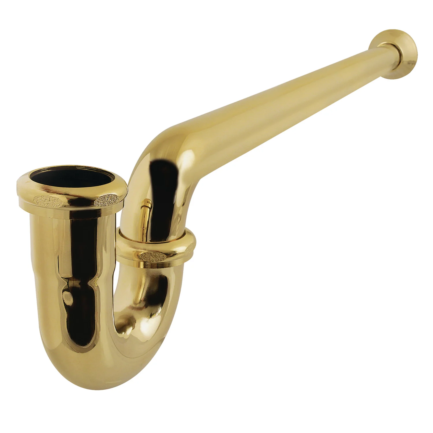 Kingston Vintage CC5122 1-1/2 Inch Decor P-Trap with Bell Flange, 19 Inch Length, 18 Gauge, Polished Brass