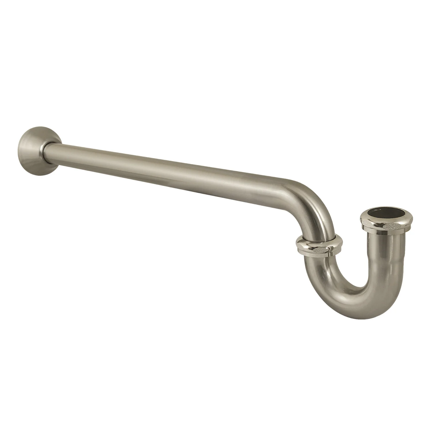 Kingston Vintage CC7188 1-1/4 Inch Decor P-Trap with Bell Flange, 24 Inch Length, 18 Gauge, Brushed Nickel