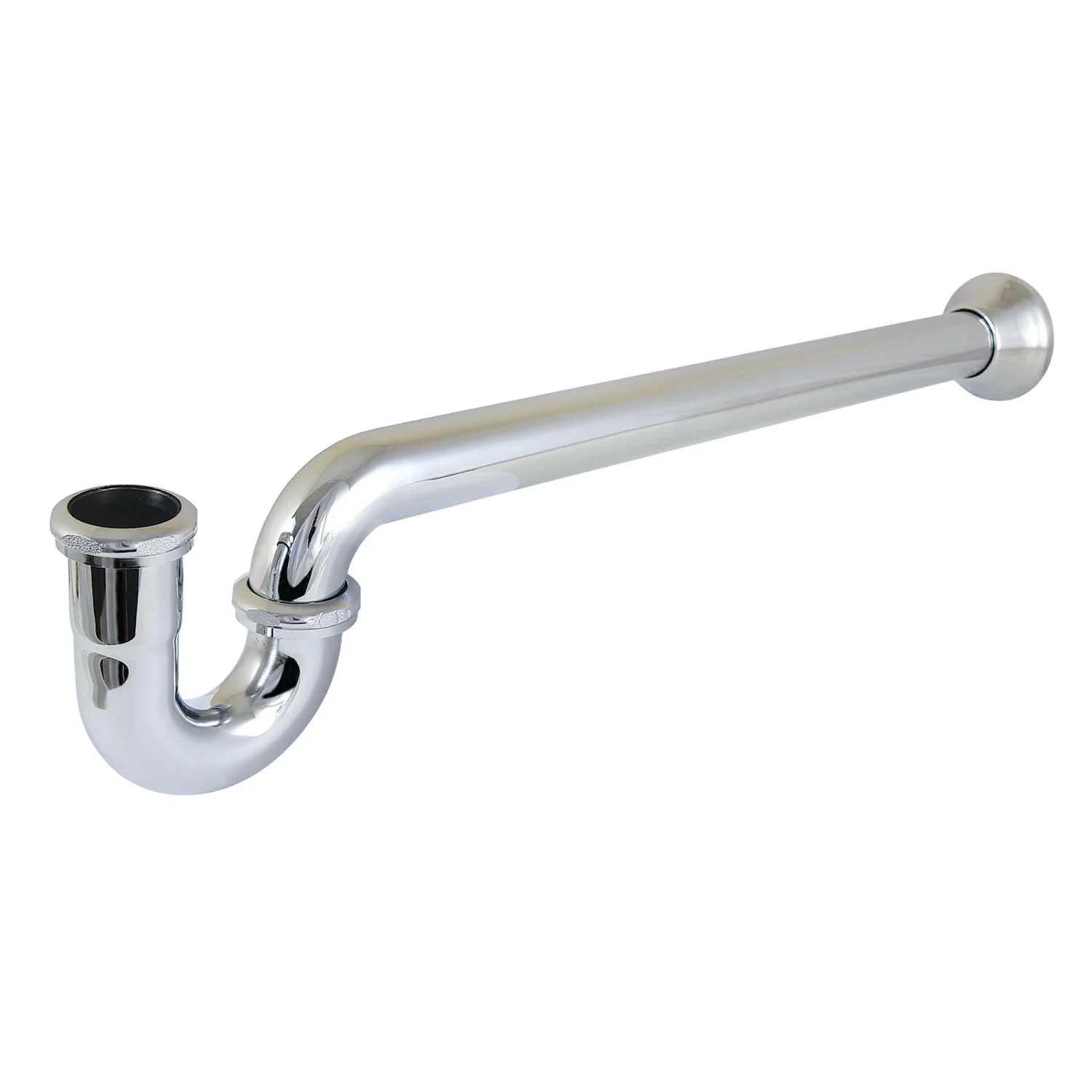 Kingston Vintage CC7241 1-1/4 (or 1-1/2) x 1-1/2 Inch Decor P-Trap with Bell Flange, 24 Inch Length, 18 Gauge, Polished Chrome
