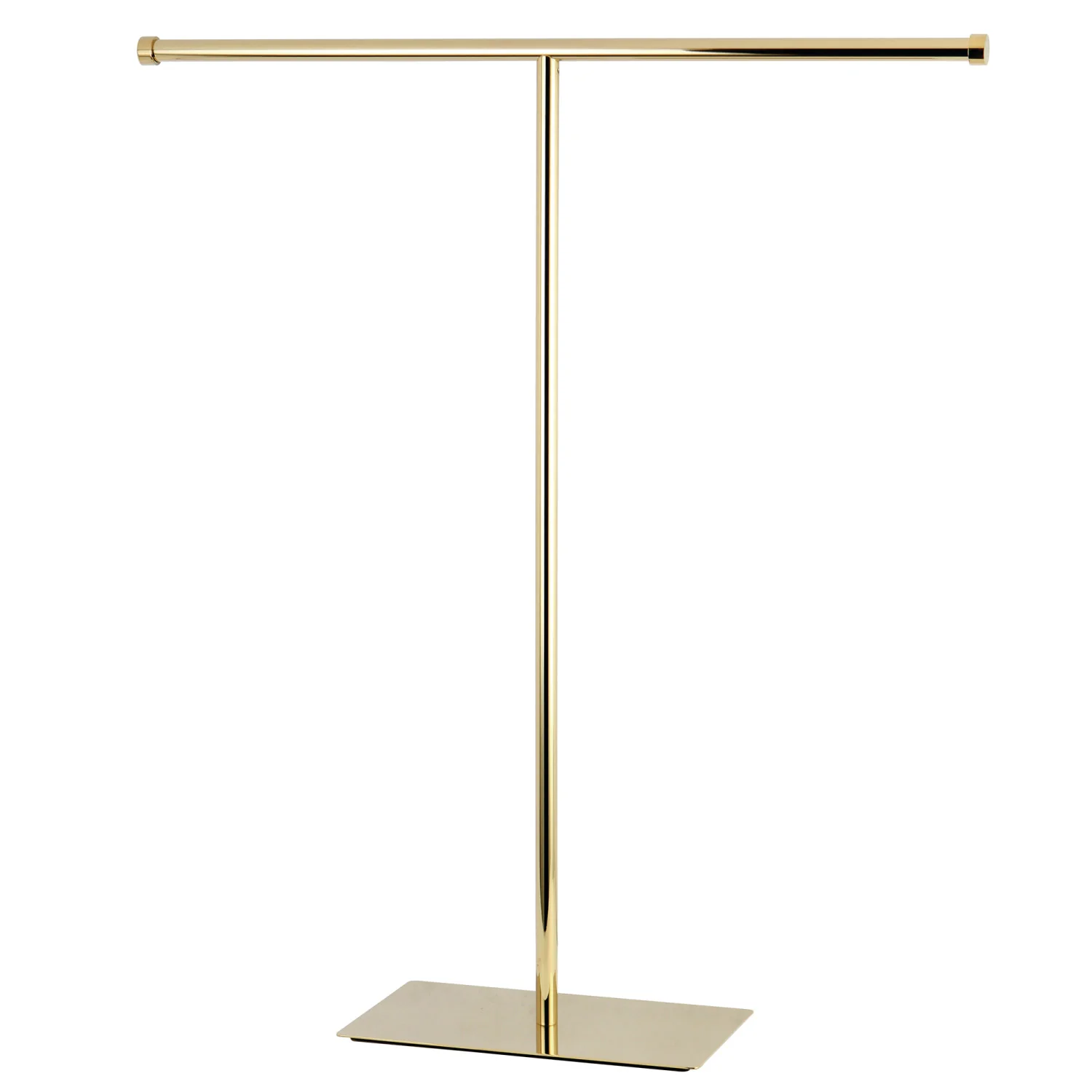 Kingston Sona CC8202 - Claremont 32-Inch Freestanding Pedestal T-Shape Towel Rack, Polished Brass