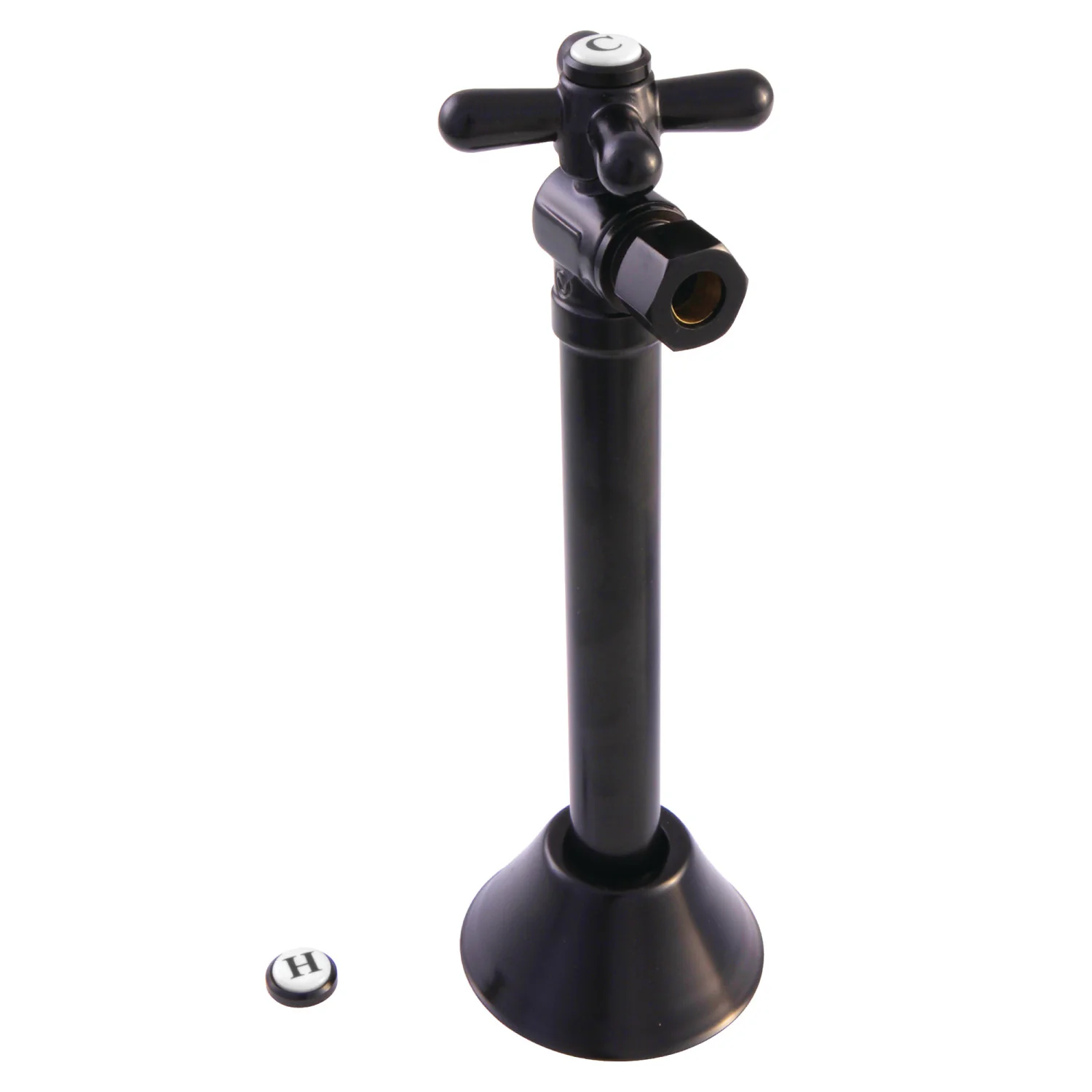 Kingston Heirloom CC83205X - Vintage 1/2-Inch Sweat x 3/8-Inch O.D. Comp Angle Shut-Off Valve with 5-Inch Extension, Oil Rubbed Bronze