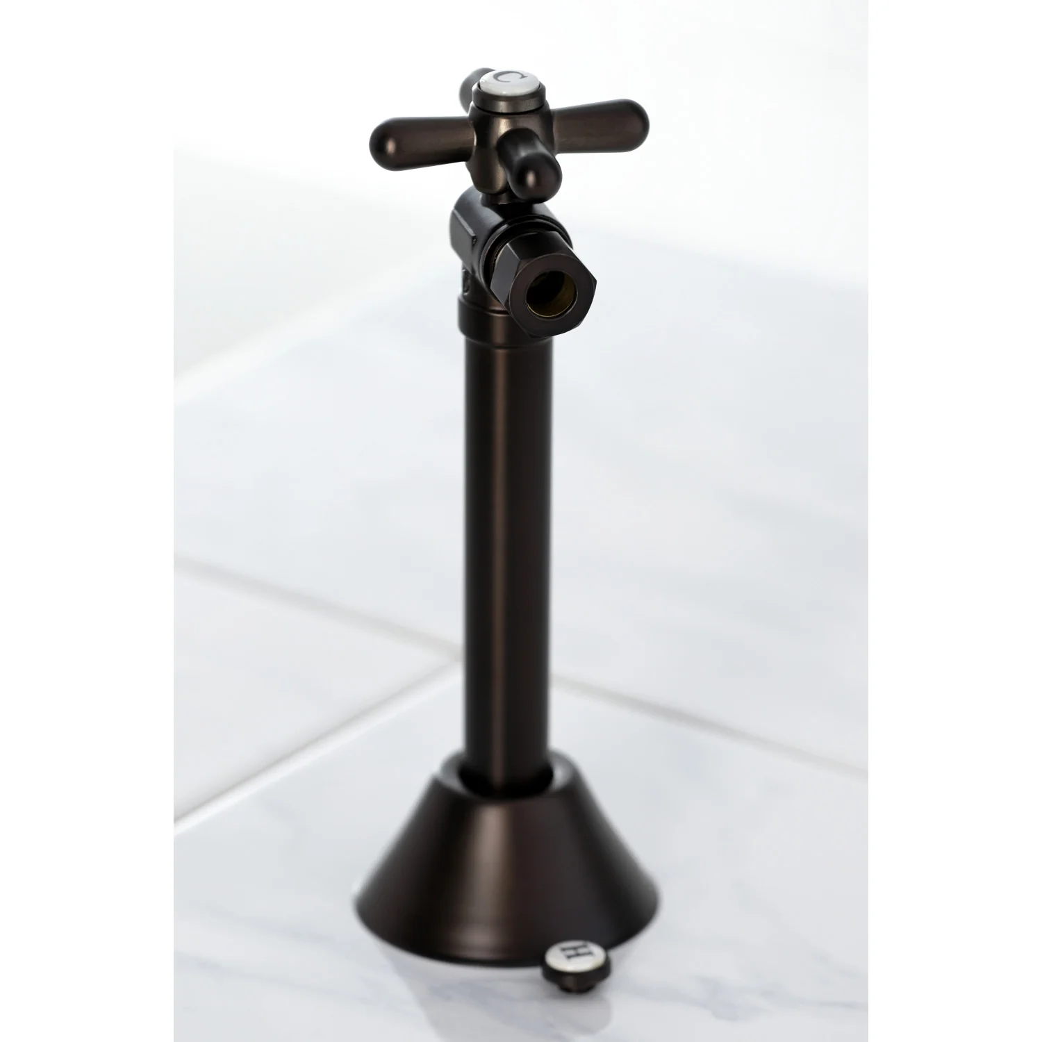 Kingston Heirloom CC83205X - Vintage 1/2-Inch Sweat x 3/8-Inch O.D. Comp Angle Shut-Off Valve with 5-Inch Extension, Oil Rubbed Bronze - Image 2