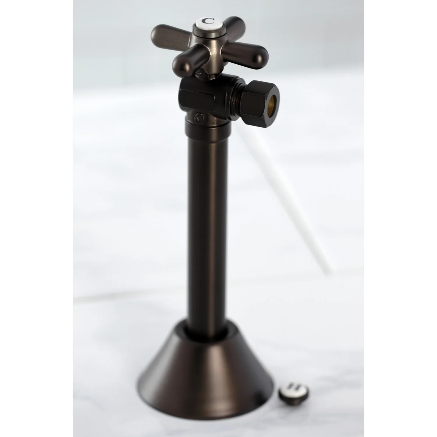 Kingston Heirloom CC83205X - Vintage 1/2-Inch Sweat x 3/8-Inch O.D. Comp Angle Shut-Off Valve with 5-Inch Extension, Oil Rubbed Bronze - Image 3