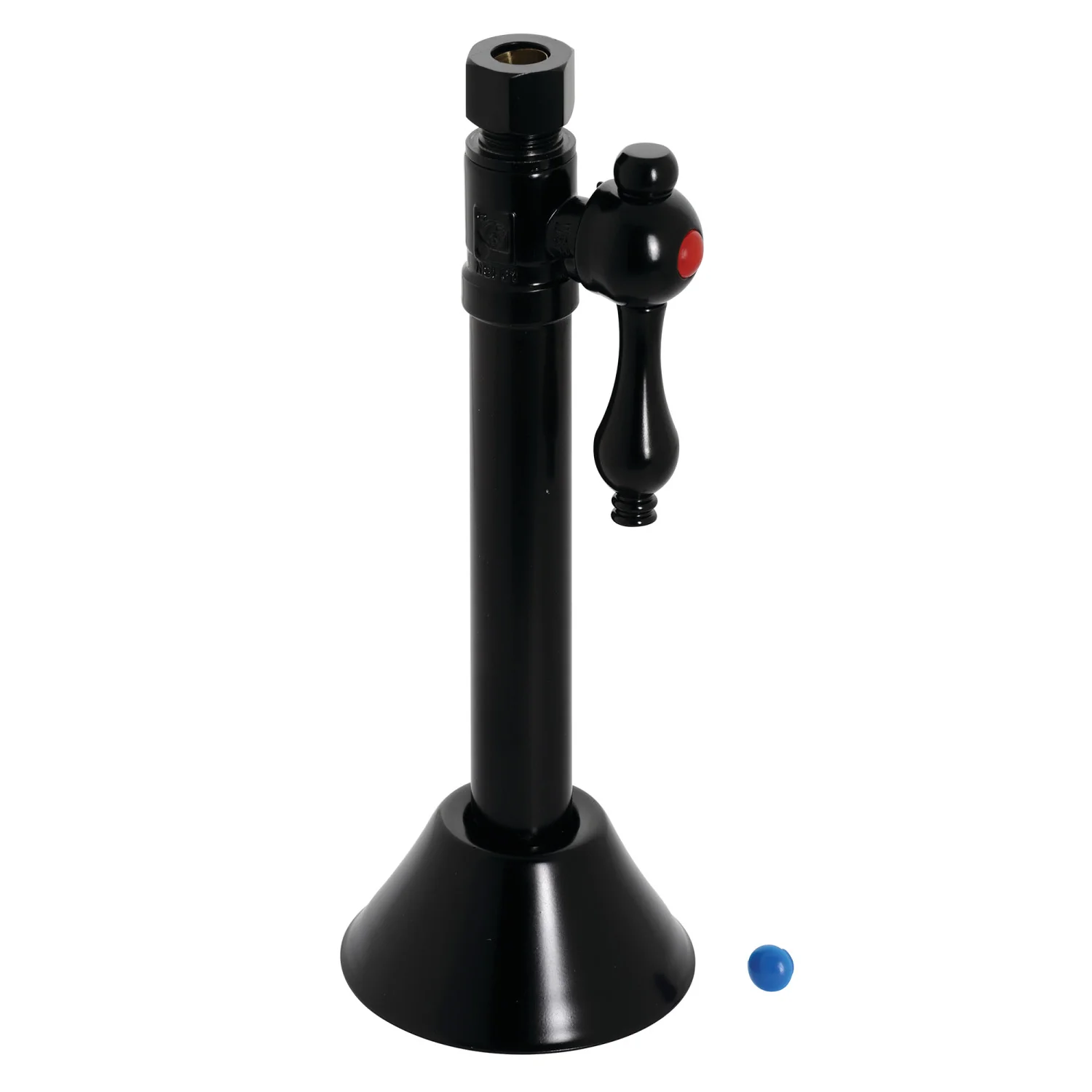 Kingston Heirloom CC83250 - Vintage 1/2-Inch Sweat x 3/8-Inch O.D. Comp Straight Shut-Off Valve with 5-Inch Extension, Matte Black