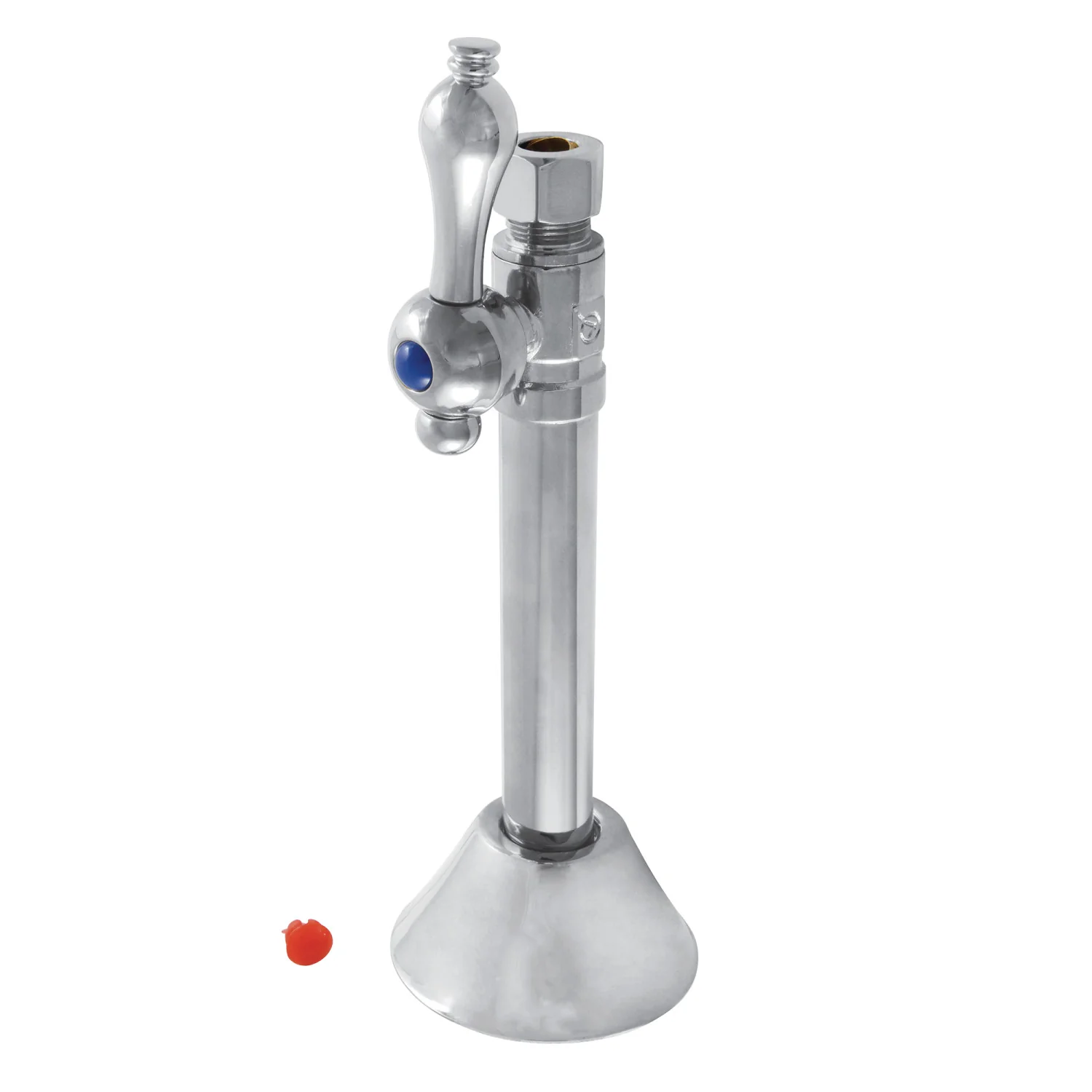 Kingston Heirloom CC83251 - Vintage 1/2-Inch Sweat x 3/8-Inch O.D. Comp Straight Shut-Off Valve with 5-Inch Extension, Polished Chrome