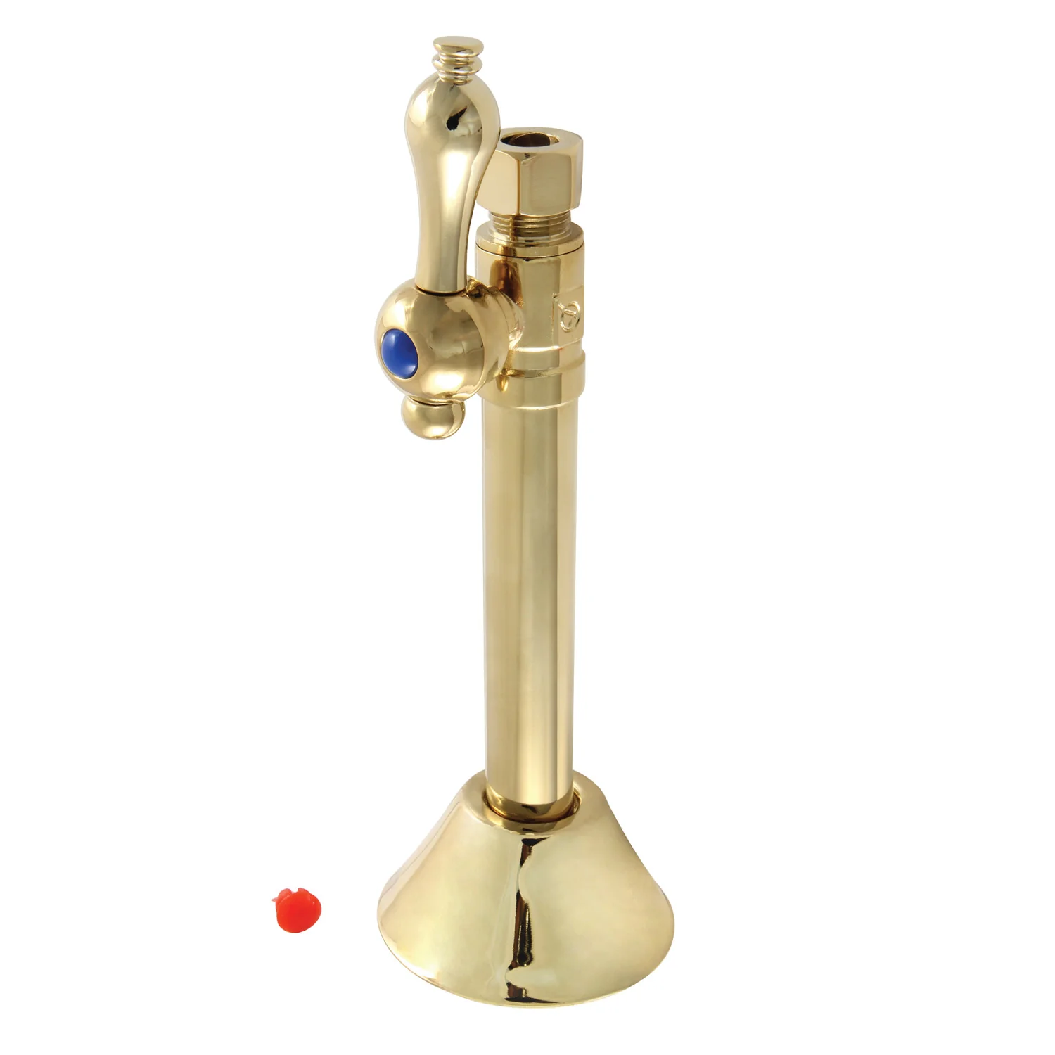 Kingston Heirloom CC83252 - Vintage 1/2-Inch Sweat x 3/8-Inch O.D. Comp Straight Shut-Off Valve with 5-Inch Extension, Polished Brass
