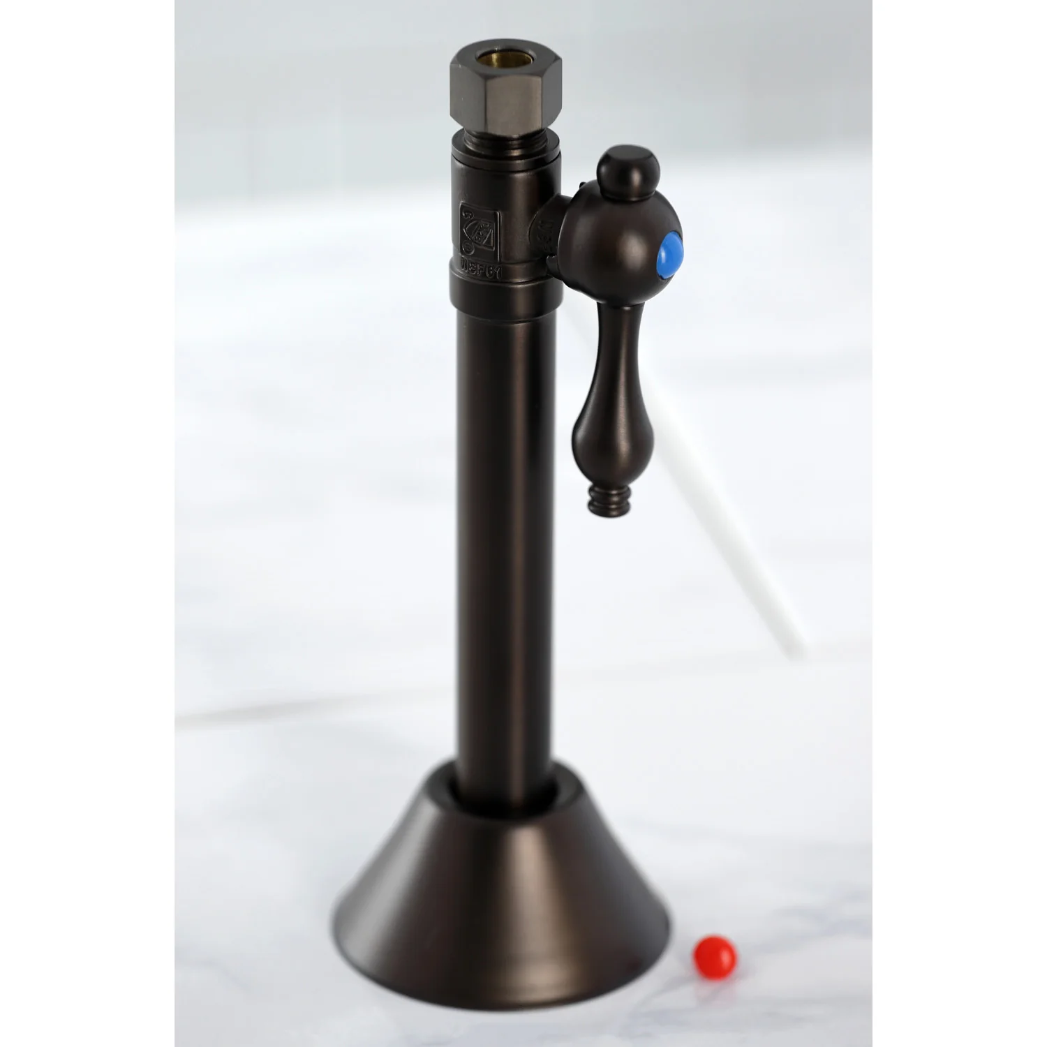 Kingston Heirloom CC83255 - Vintage 1/2-Inch Sweat x 3/8-Inch O.D. Comp Straight Shut-Off Valve with 5-Inch Extension, Oil Rubbed Bronze - Image 3