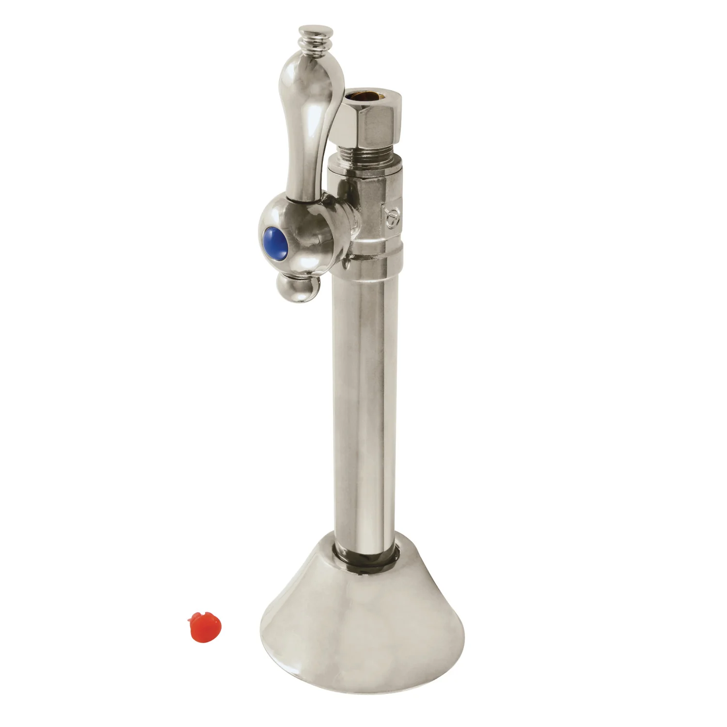 Kingston Heirloom CC83258 - Vintage 1/2-Inch Sweat x 3/8-Inch O.D. Comp Straight Shut-Off Valve with 5-Inch Extension, Brushed Nickel